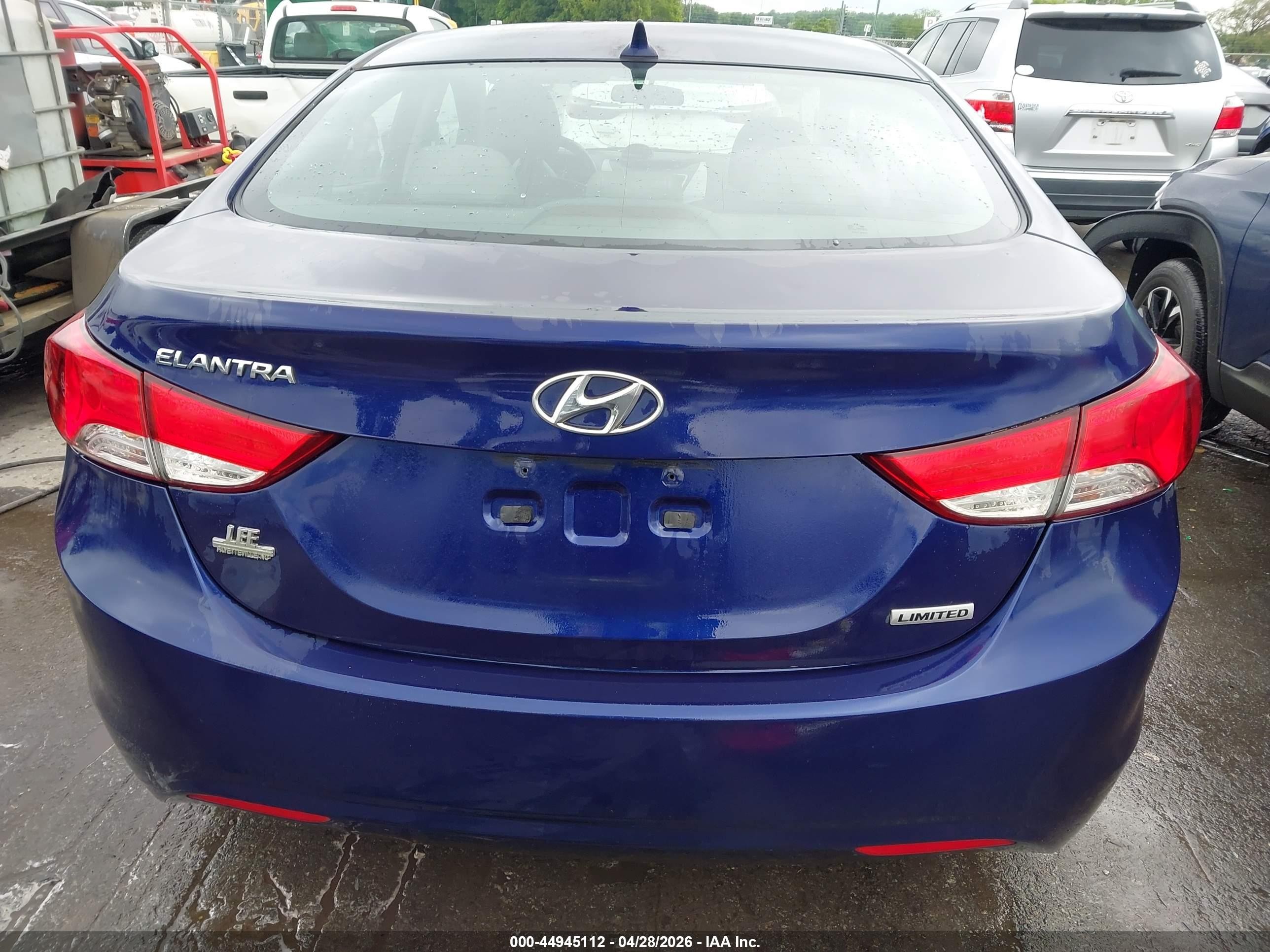 2013 Hyundai Elantra Limited Blue vin: 5NPDH4AE6DH299935