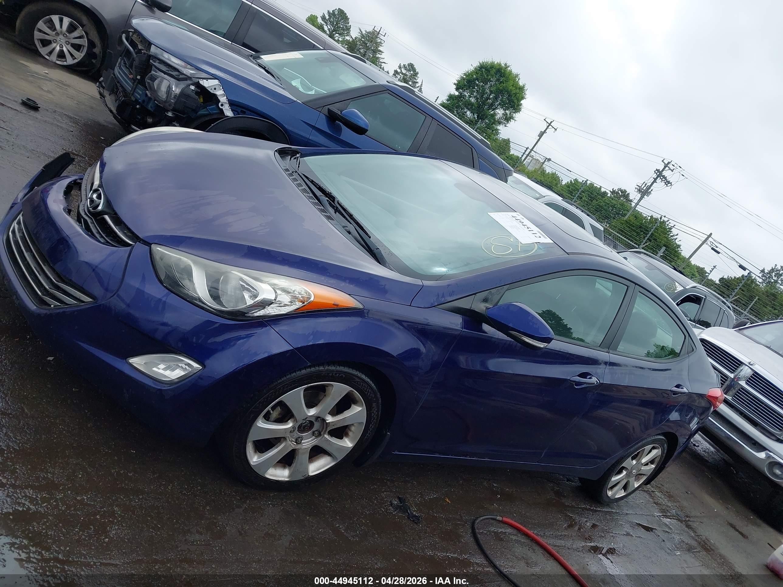 2013 Hyundai Elantra Limited Blue vin: 5NPDH4AE6DH299935