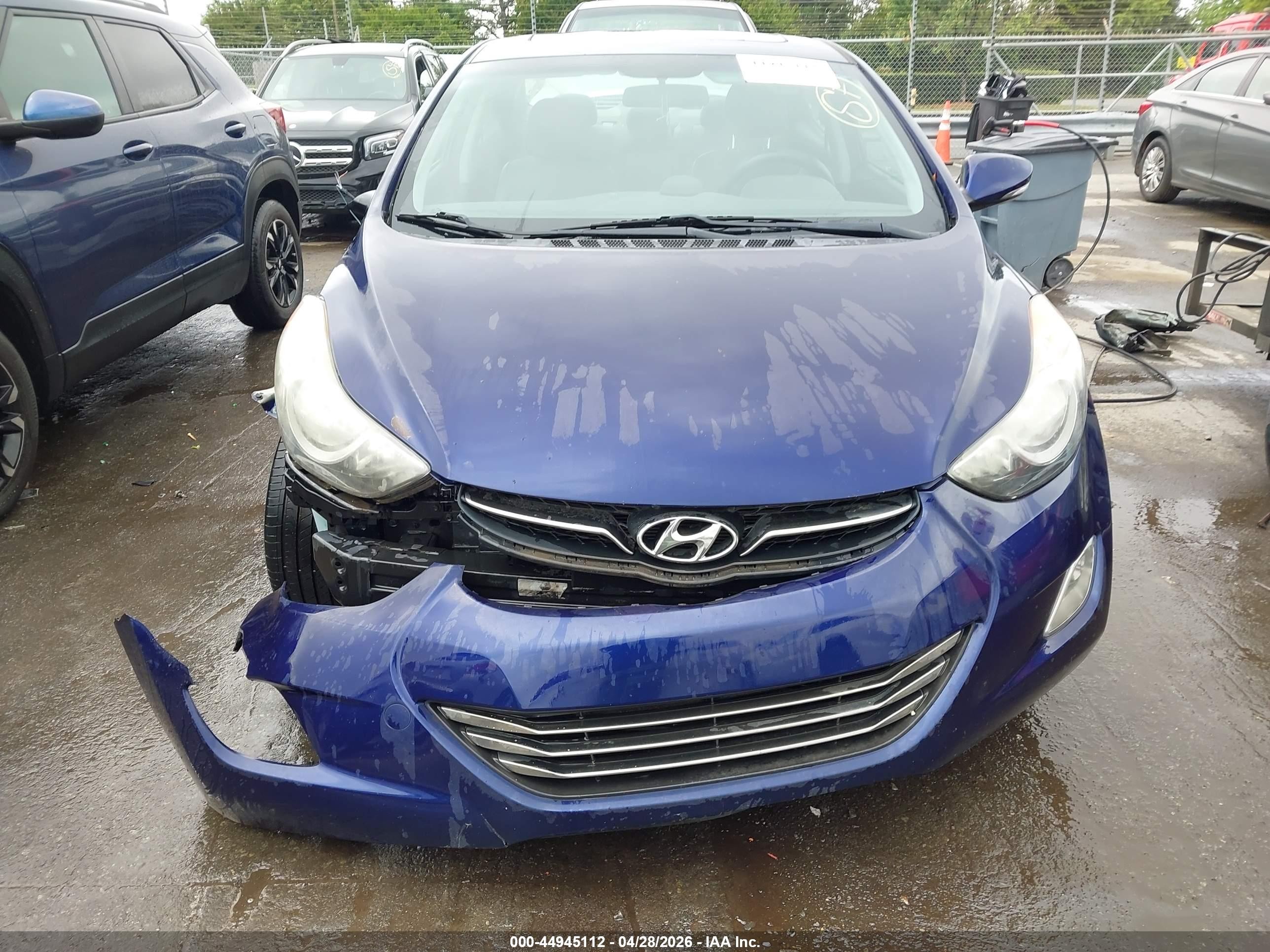 2013 Hyundai Elantra Limited Blue vin: 5NPDH4AE6DH299935