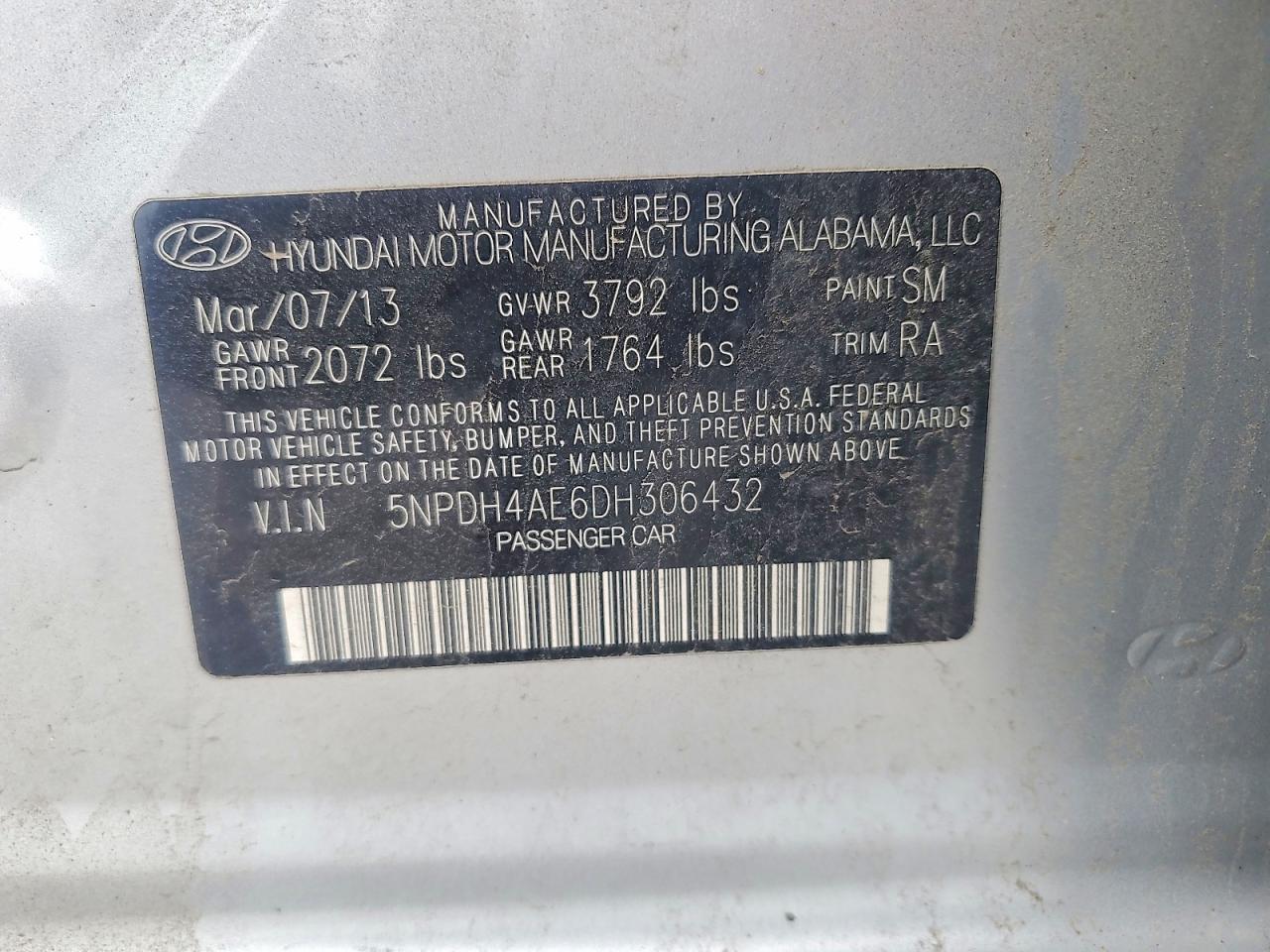 2013 Hyundai Elantra Gls Silver vin: 5NPDH4AE6DH306432