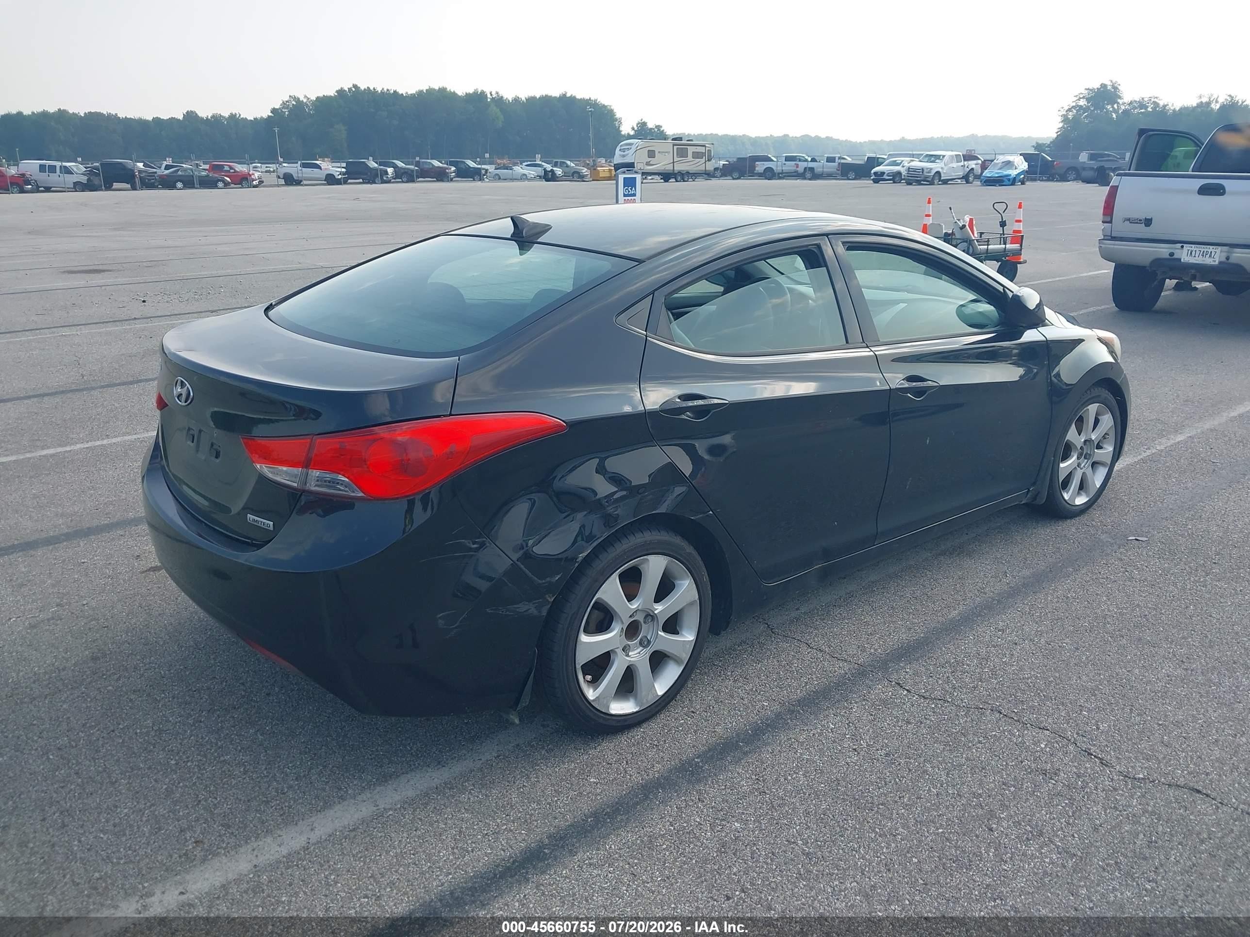 2013 Hyundai Elantra Limited Black vin: 5NPDH4AE6DH318242