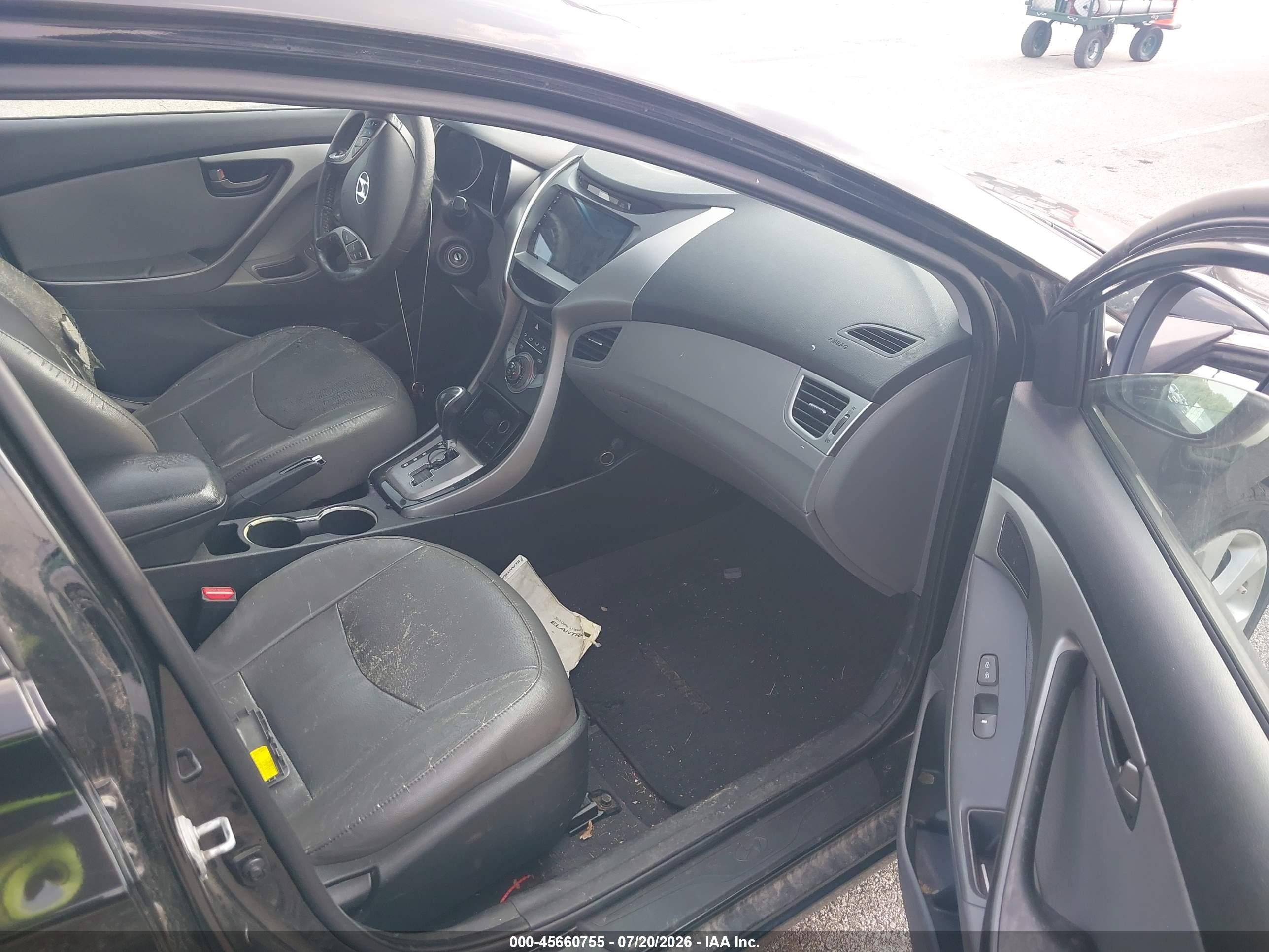 2013 Hyundai Elantra Limited Black vin: 5NPDH4AE6DH318242