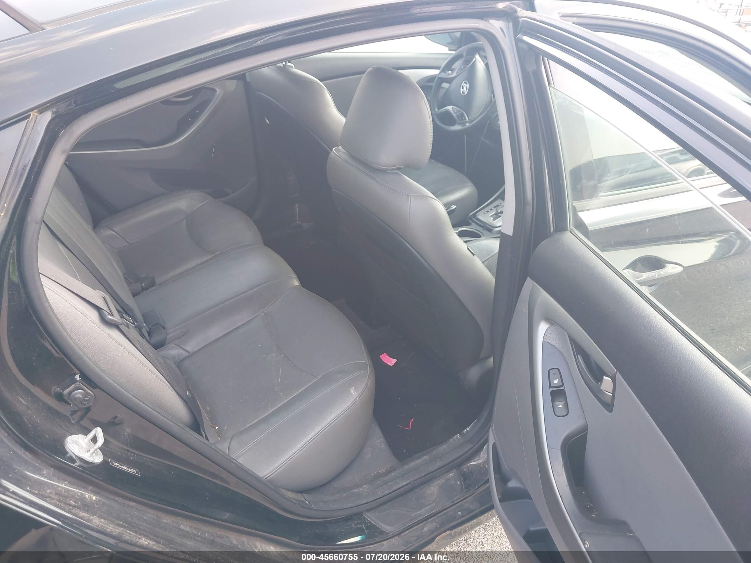 2013 Hyundai Elantra Limited Black vin: 5NPDH4AE6DH318242