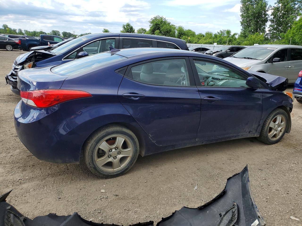2013 Hyundai Elantra Gls Blue vin: 5NPDH4AE6DH319634
