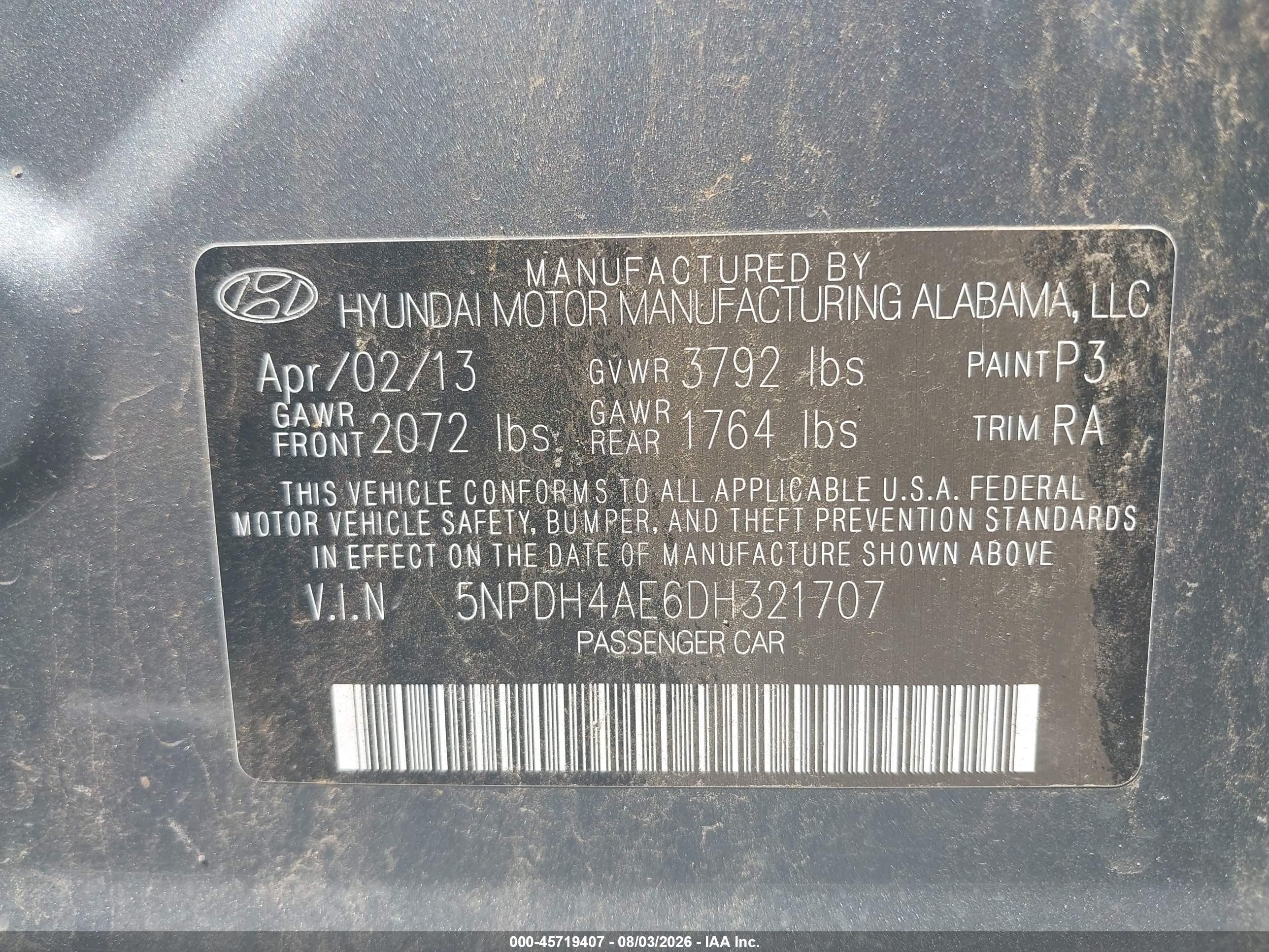 2013 Hyundai Elantra Gls Silver vin: 5NPDH4AE6DH321707