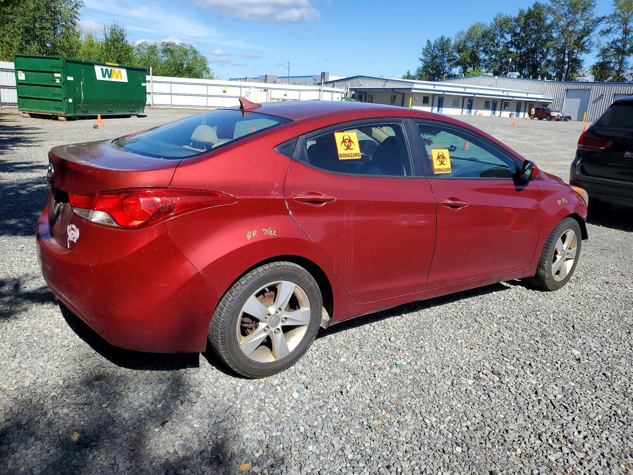 2013 Hyundai Elantra Gls Red vin: 5NPDH4AE6DH324459