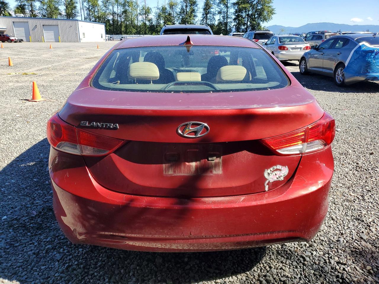 2013 Hyundai Elantra Gls Red vin: 5NPDH4AE6DH324459