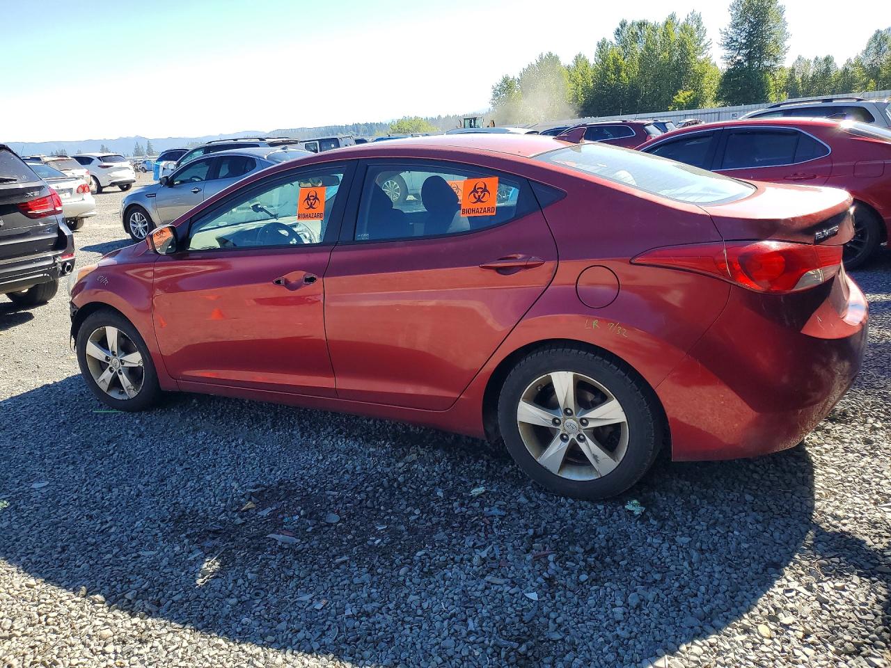 2013 Hyundai Elantra Gls Red vin: 5NPDH4AE6DH324459