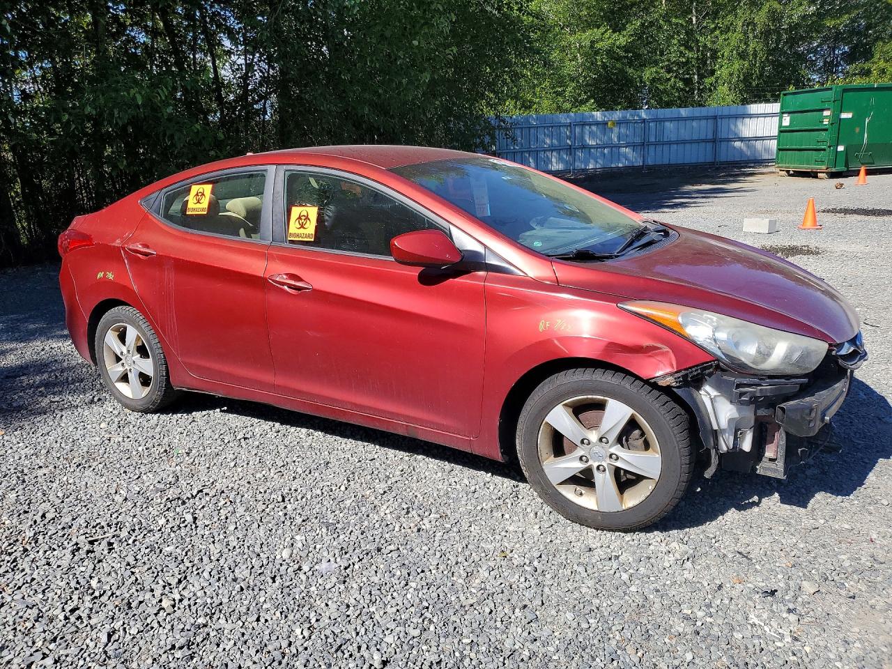 2013 Hyundai Elantra Gls Red vin: 5NPDH4AE6DH324459