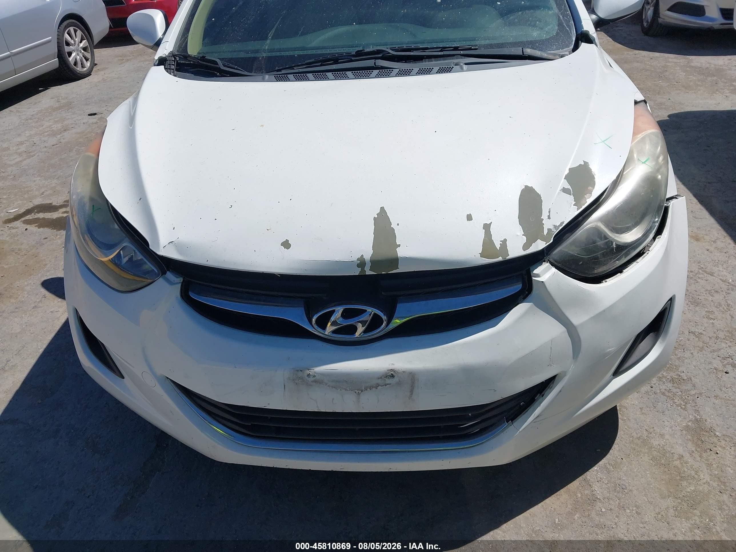 2013 Hyundai Elantra Gls White vin: 5NPDH4AE6DH342492