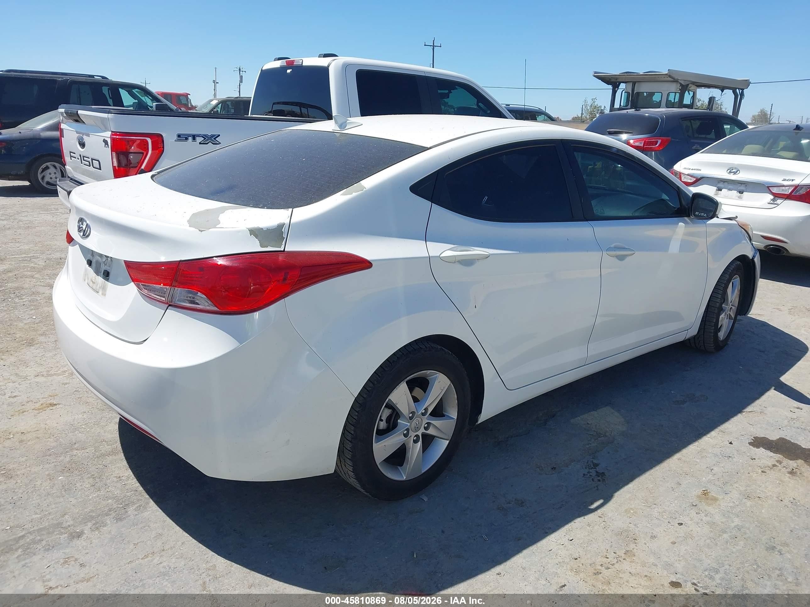 2013 Hyundai Elantra Gls White vin: 5NPDH4AE6DH342492