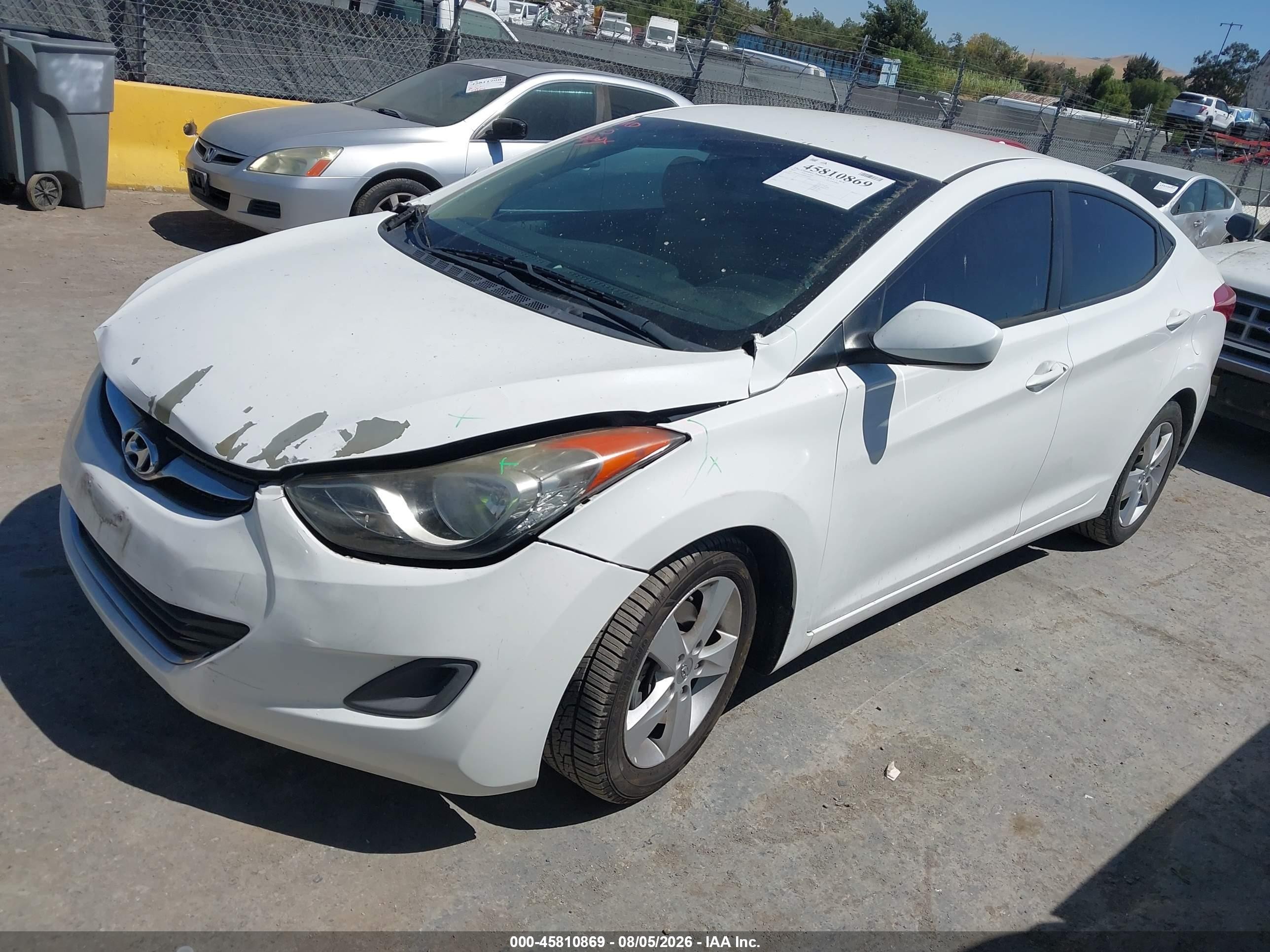 2013 Hyundai Elantra Gls White vin: 5NPDH4AE6DH342492