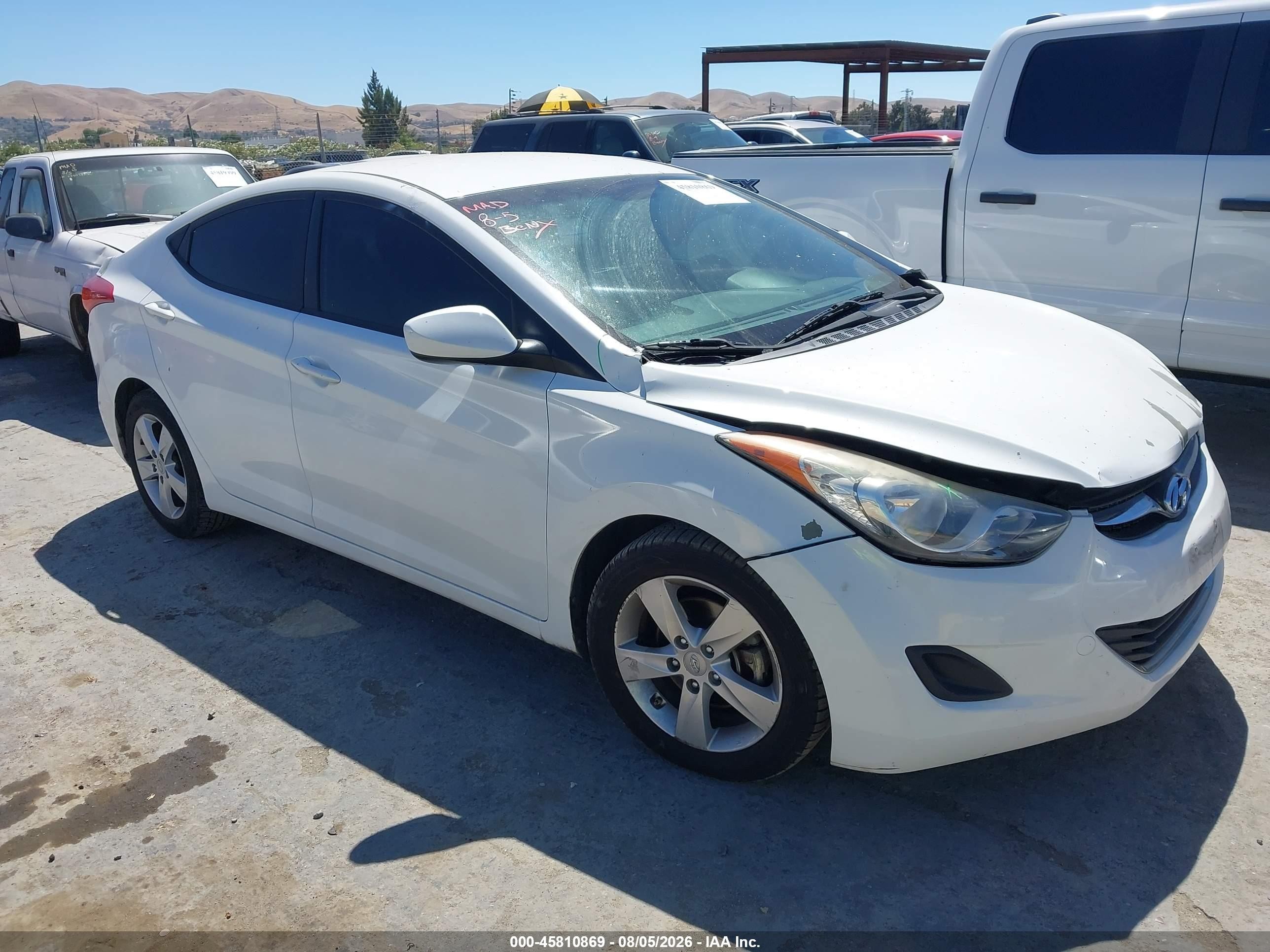 2013 Hyundai Elantra Gls White vin: 5NPDH4AE6DH342492