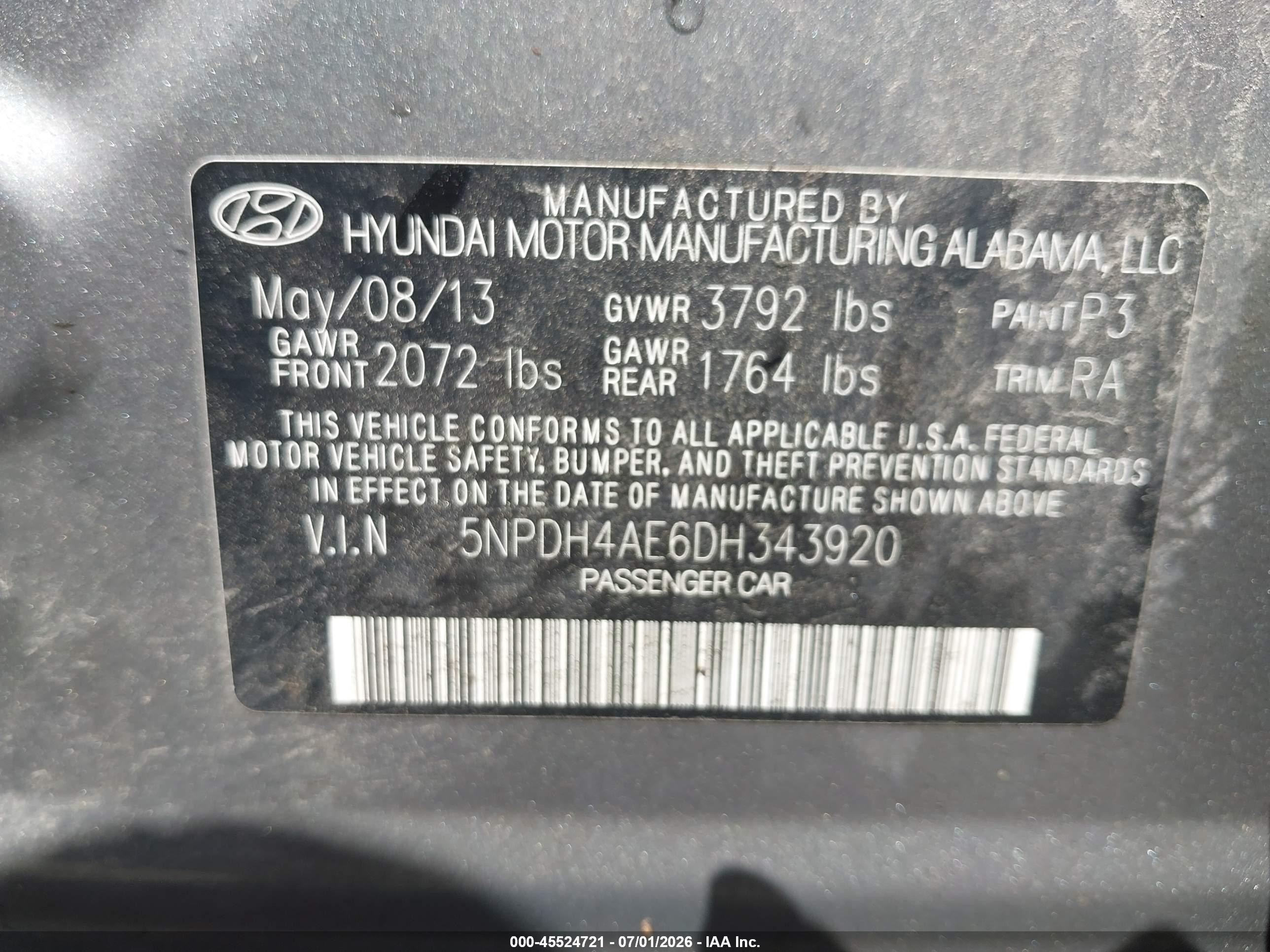 2013 Hyundai Elantra Gls Silver vin: 5NPDH4AE6DH343920