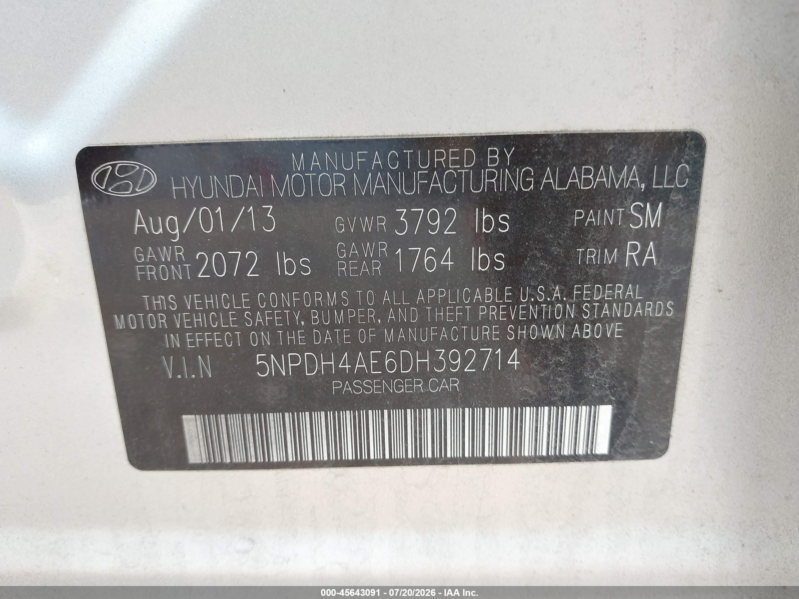 2013 Hyundai Elantra Gls Silver vin: 5NPDH4AE6DH392714