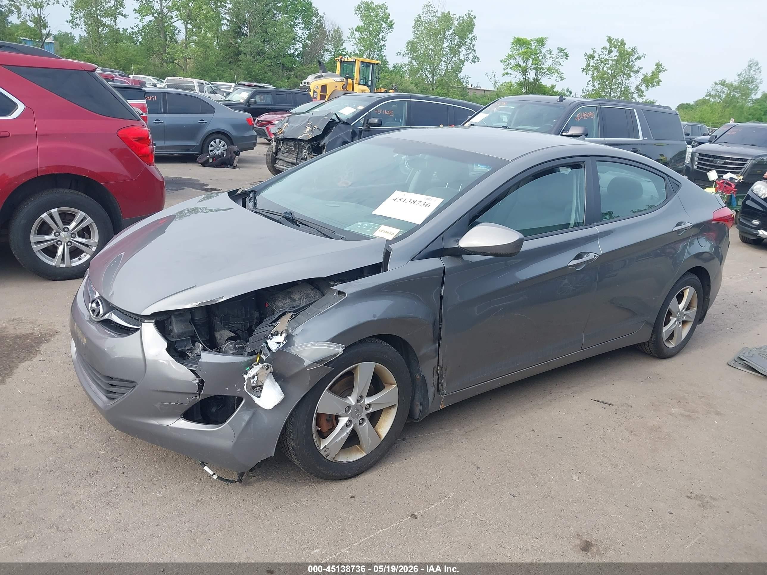 2013 Hyundai Elantra Gls Gray vin: 5NPDH4AE6DH395127