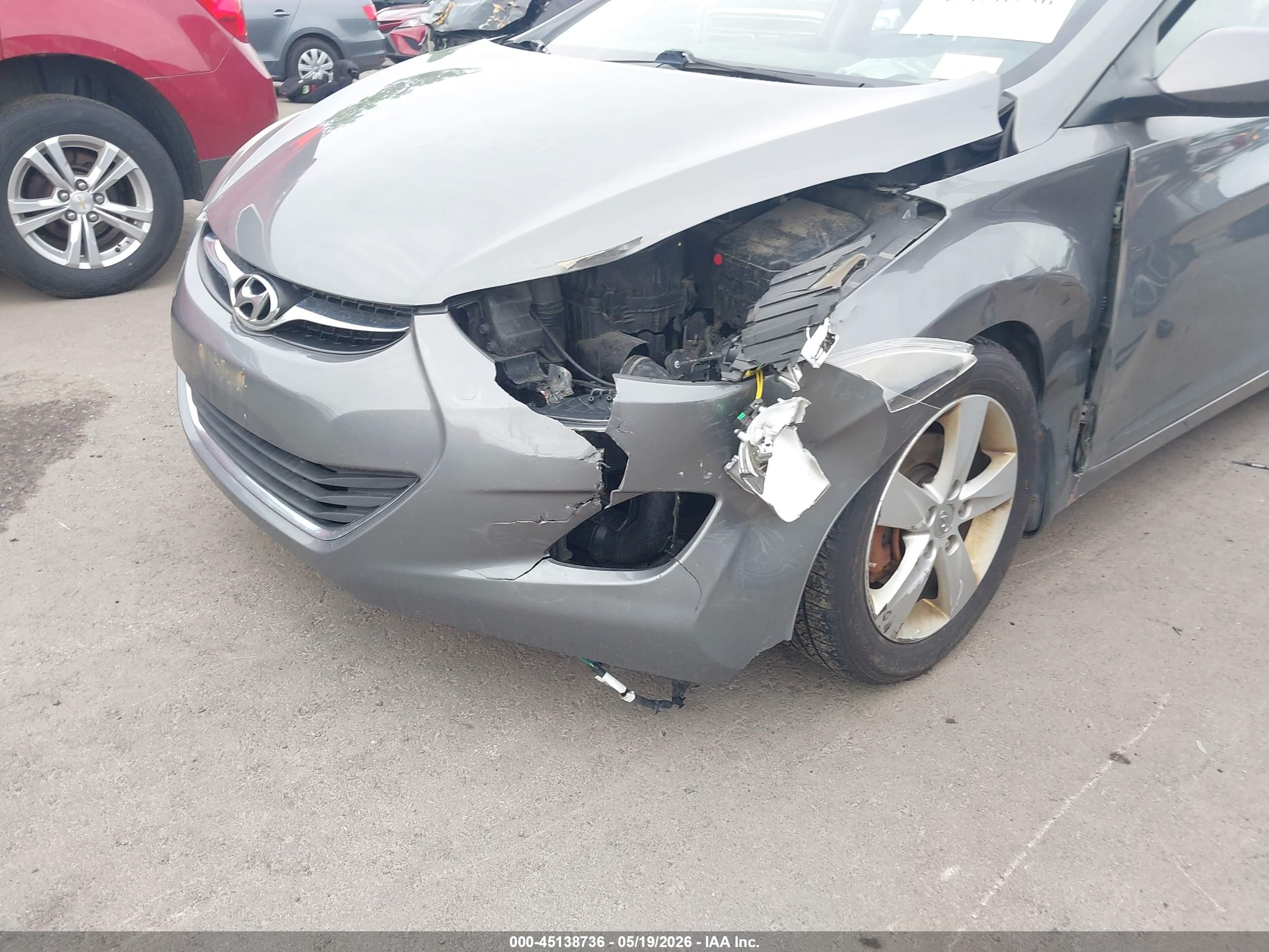 2013 Hyundai Elantra Gls Gray vin: 5NPDH4AE6DH395127