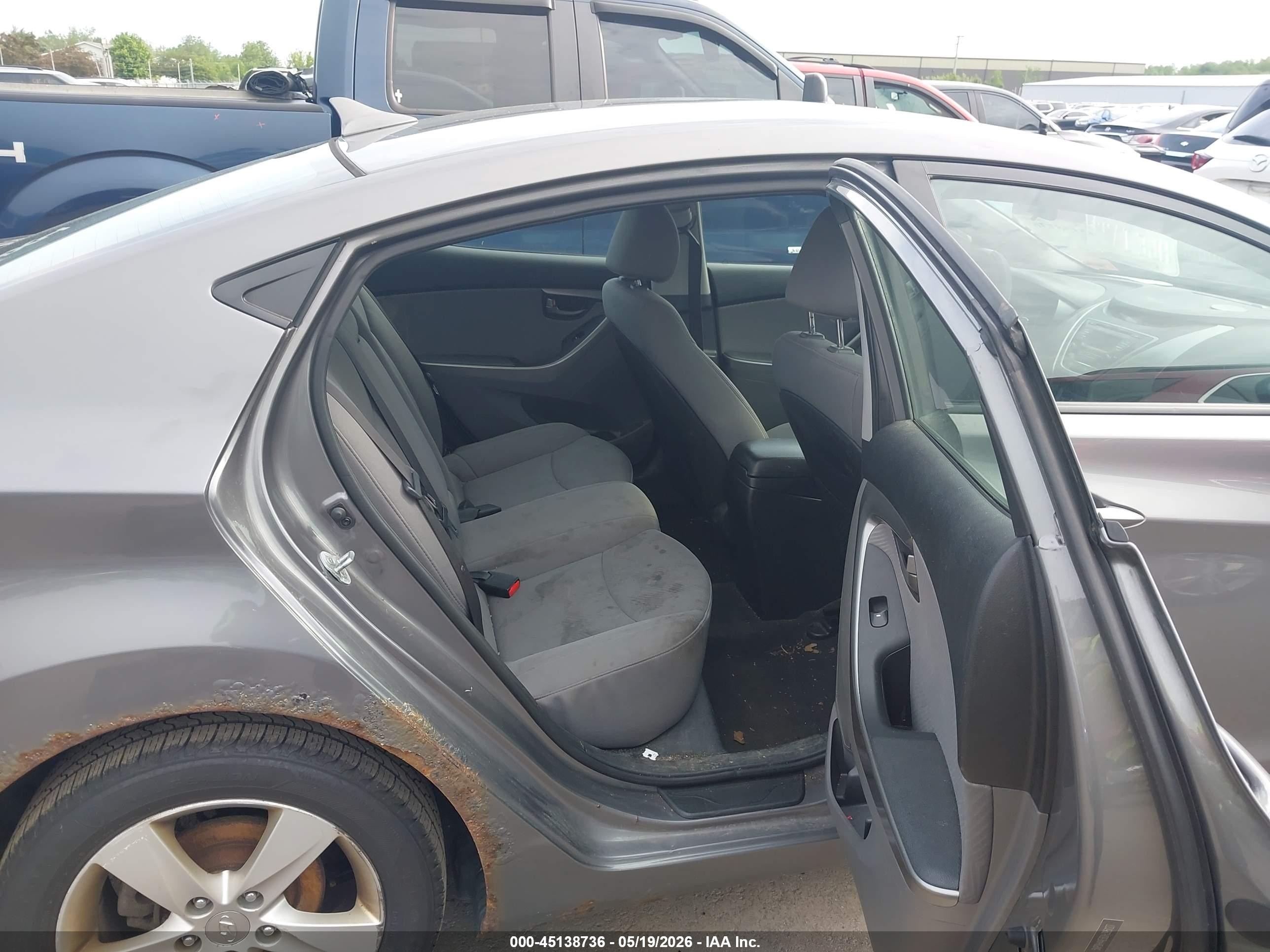 2013 Hyundai Elantra Gls Gray vin: 5NPDH4AE6DH395127
