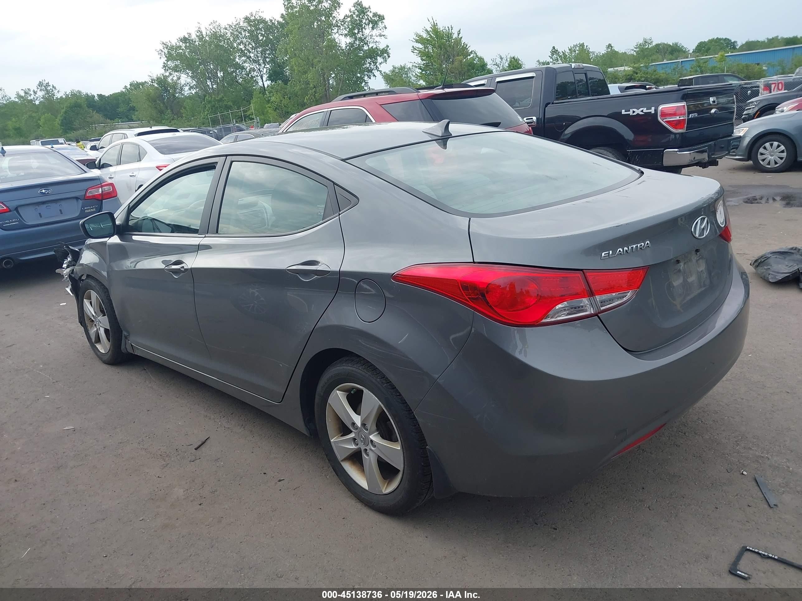 2013 Hyundai Elantra Gls Gray vin: 5NPDH4AE6DH395127