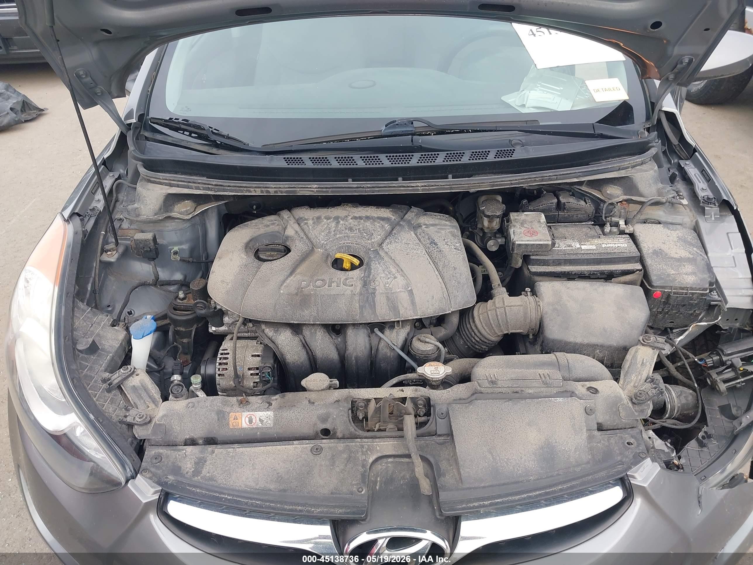 2013 Hyundai Elantra Gls Gray vin: 5NPDH4AE6DH395127