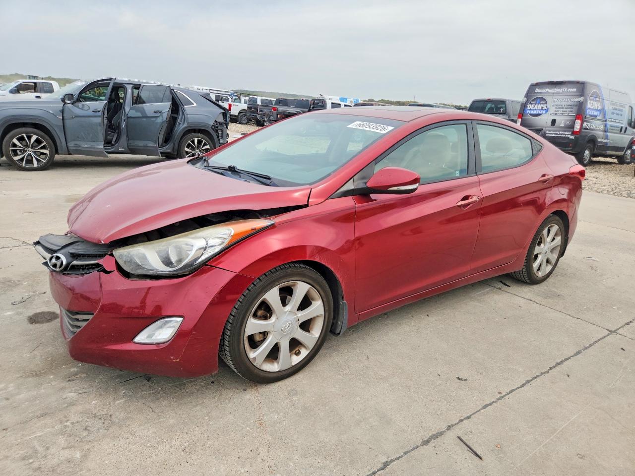2013 Hyundai Elantra Limited Красный vin: 5NPDH4AE6DH417028