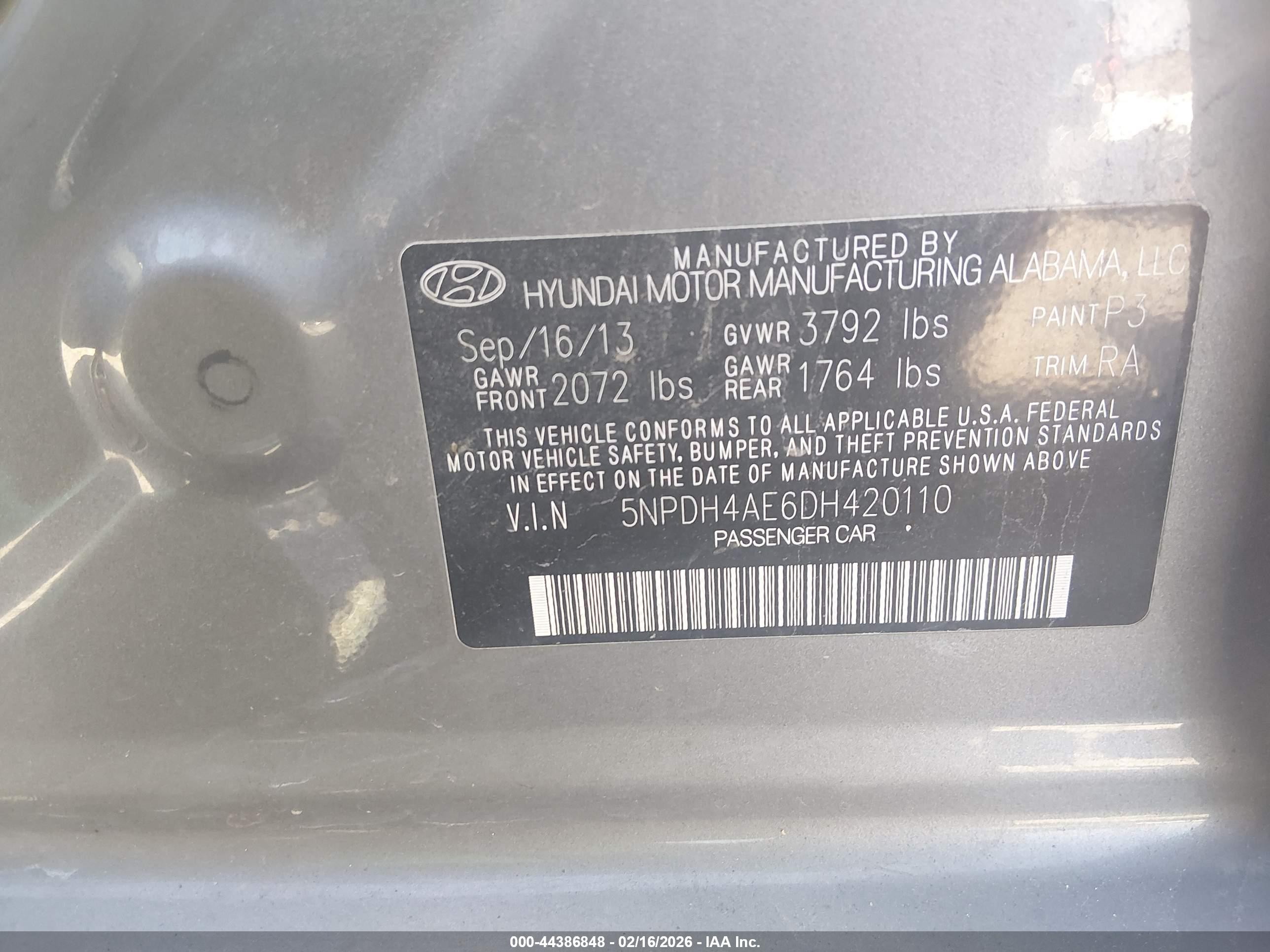 2013 Hyundai Elantra Gls Silver vin: 5NPDH4AE6DH420110