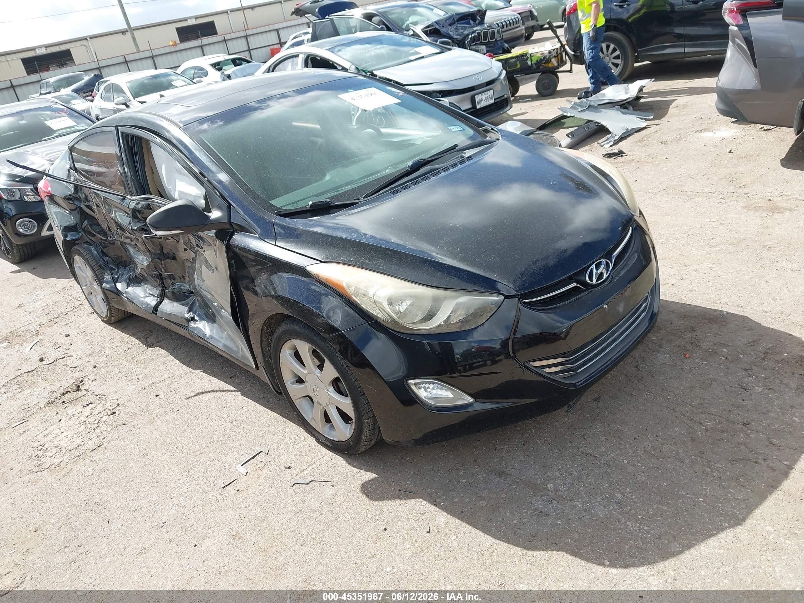 2013 Hyundai Elantra Limited Black vin: 5NPDH4AE6DH421659