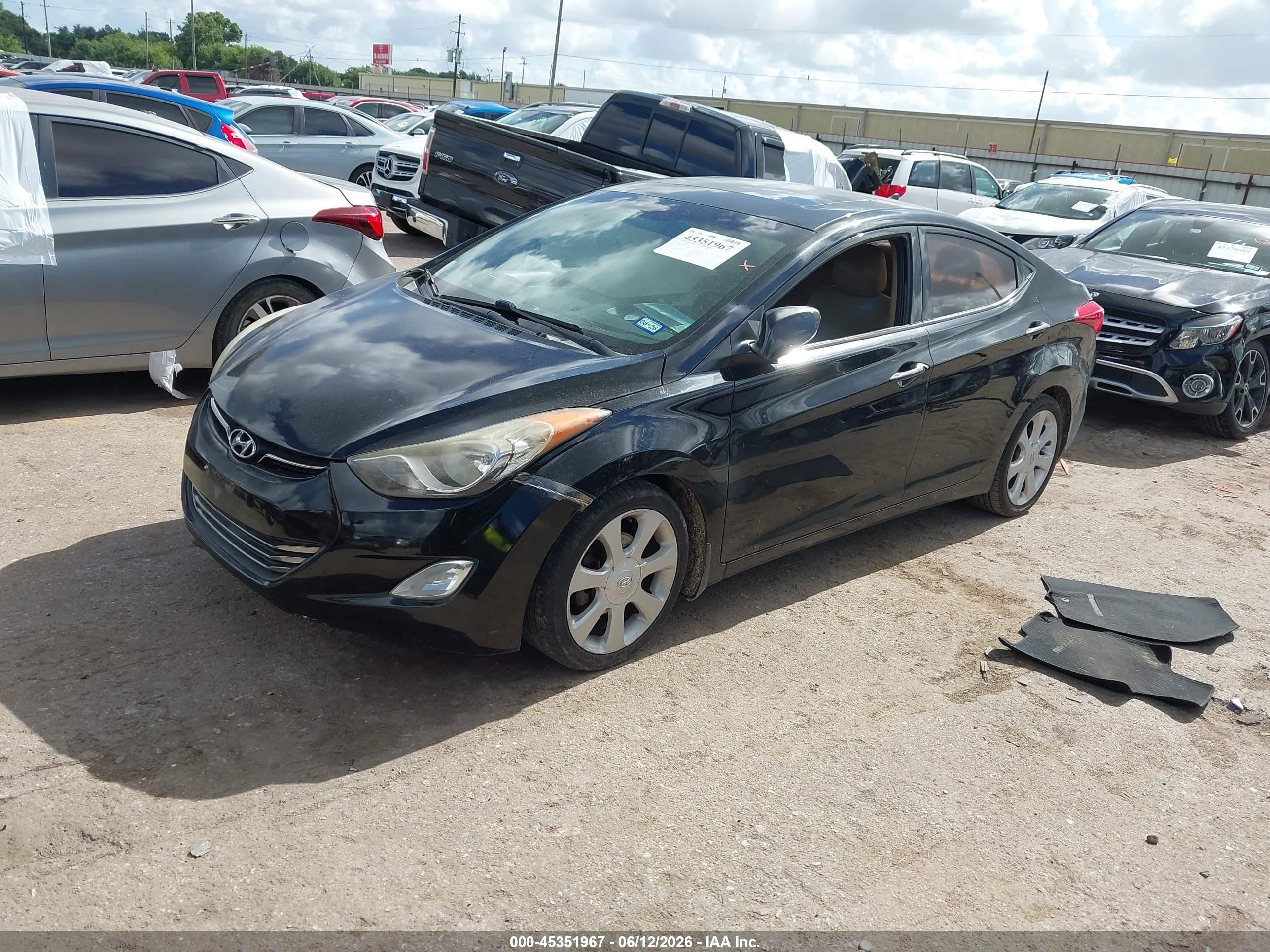 2013 Hyundai Elantra Limited Black vin: 5NPDH4AE6DH421659