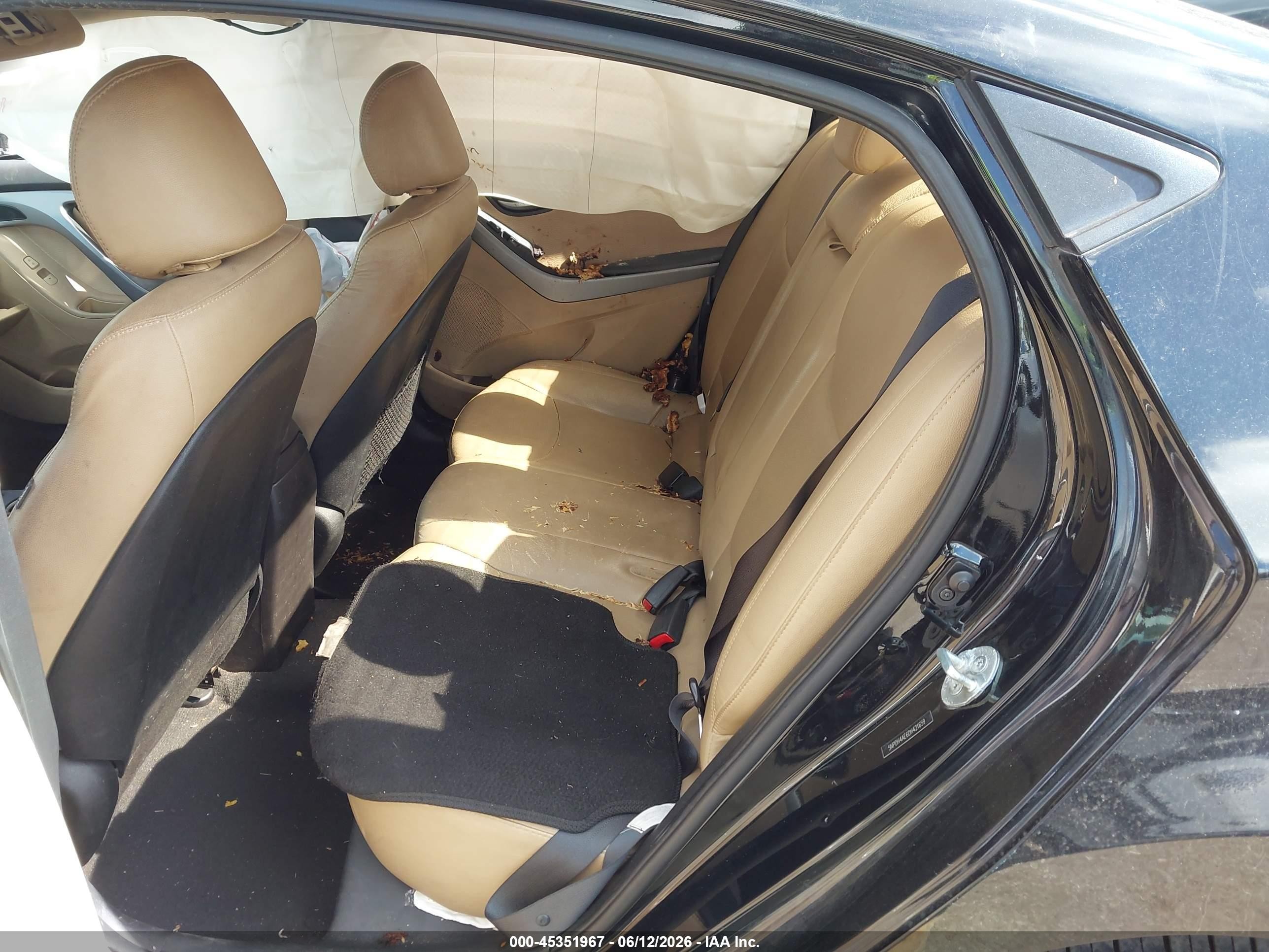 2013 Hyundai Elantra Limited Black vin: 5NPDH4AE6DH421659