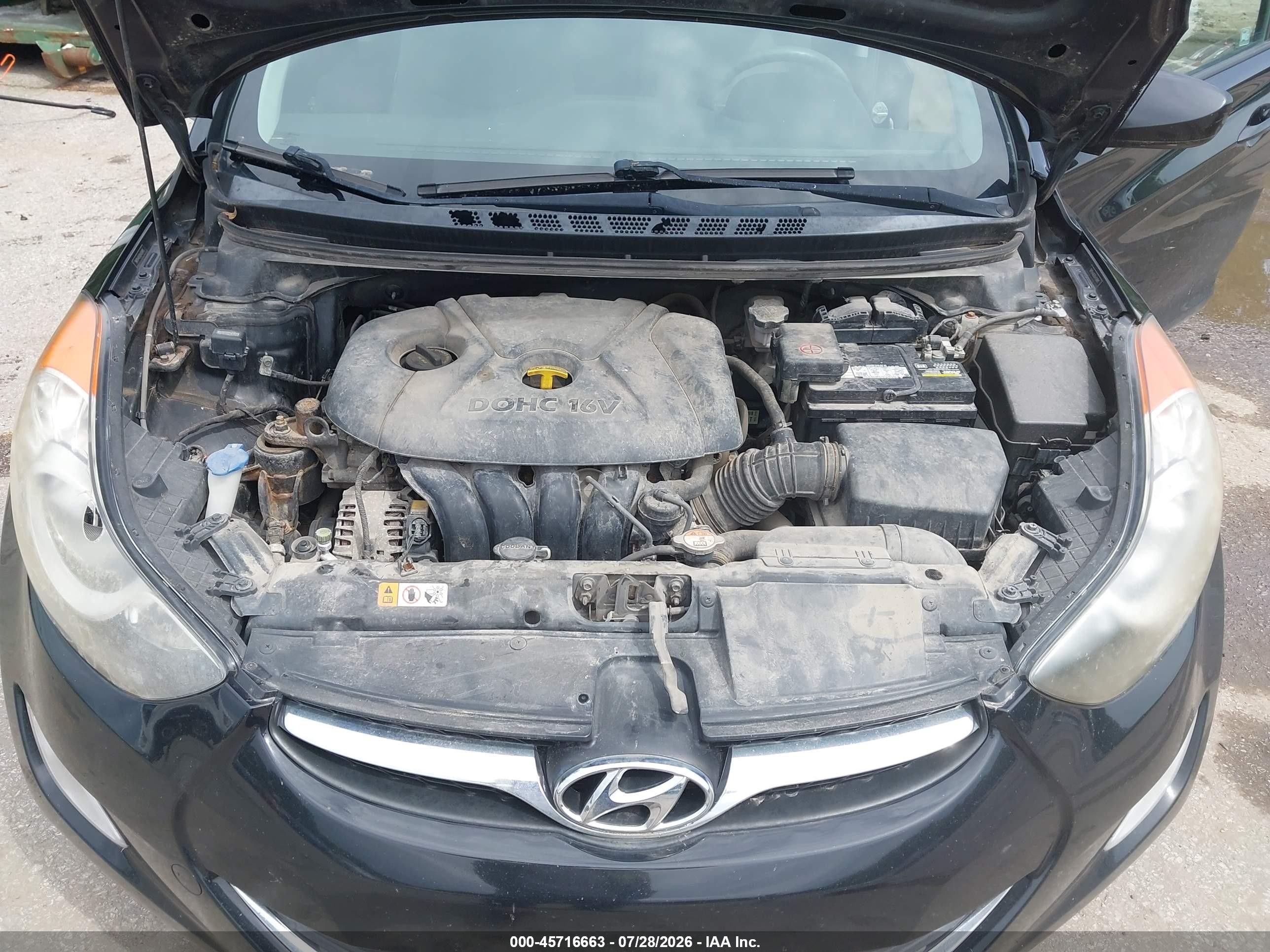 2013 Hyundai Elantra Gls Black vin: 5NPDH4AE6DH426845