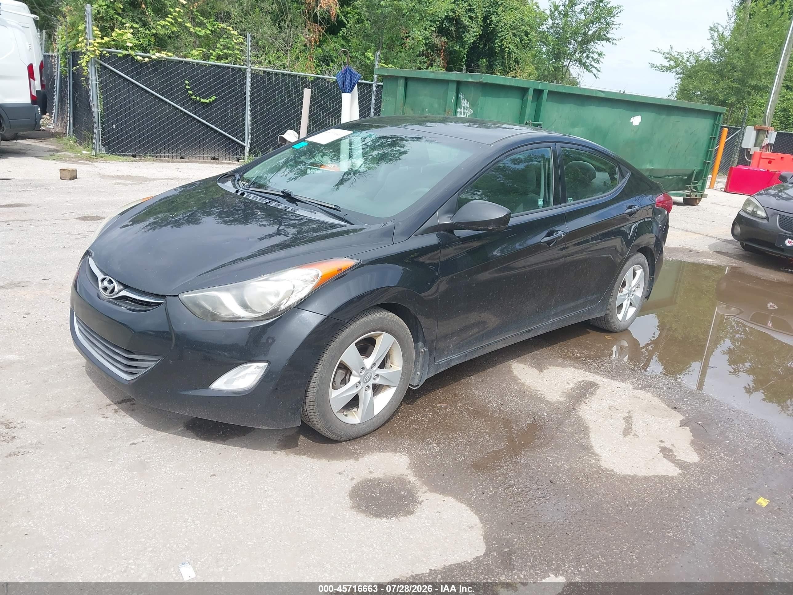 2013 Hyundai Elantra Gls Black vin: 5NPDH4AE6DH426845