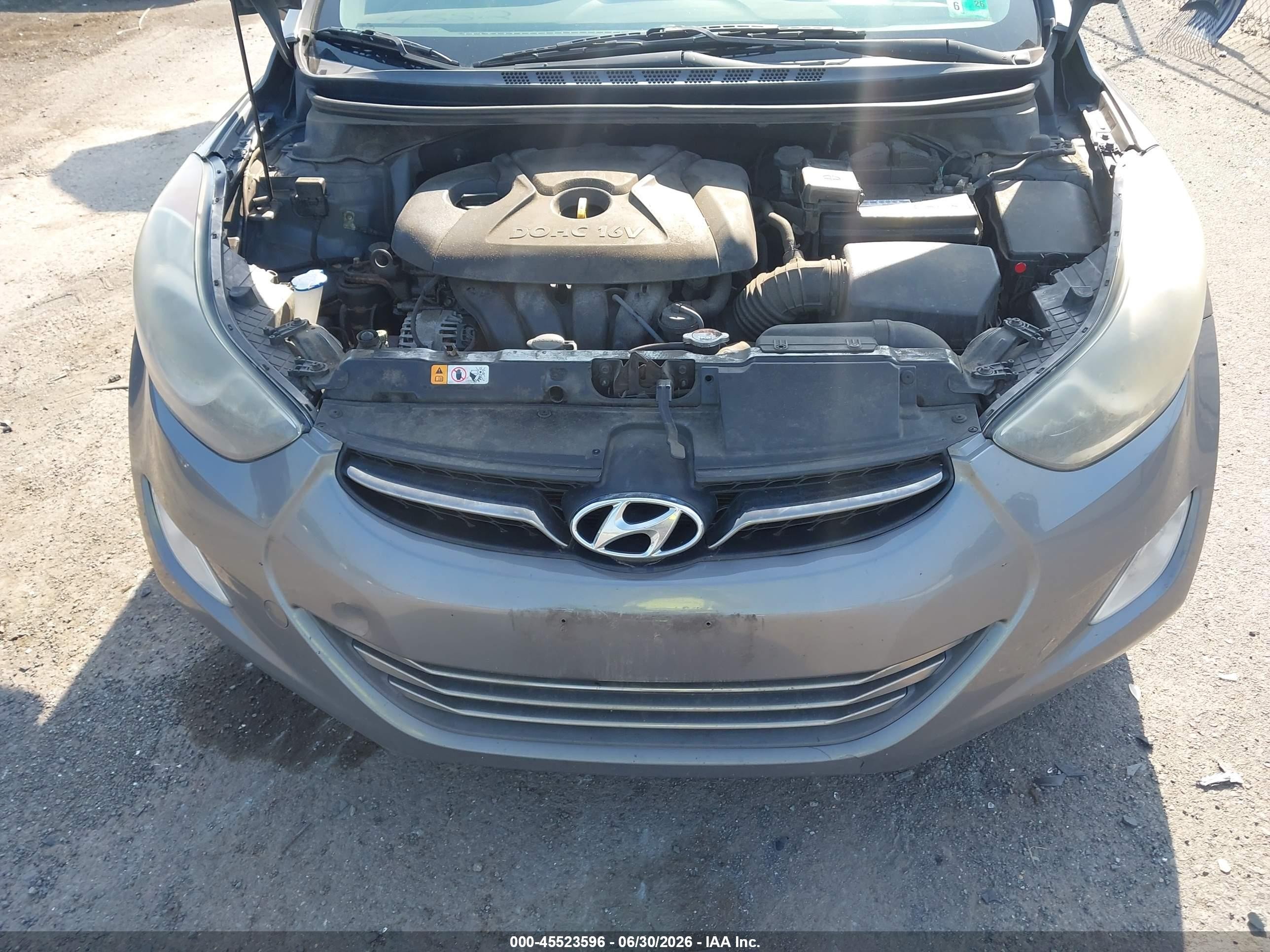 2013 Hyundai Elantra Limited Серый vin: 5NPDH4AE6DH433035