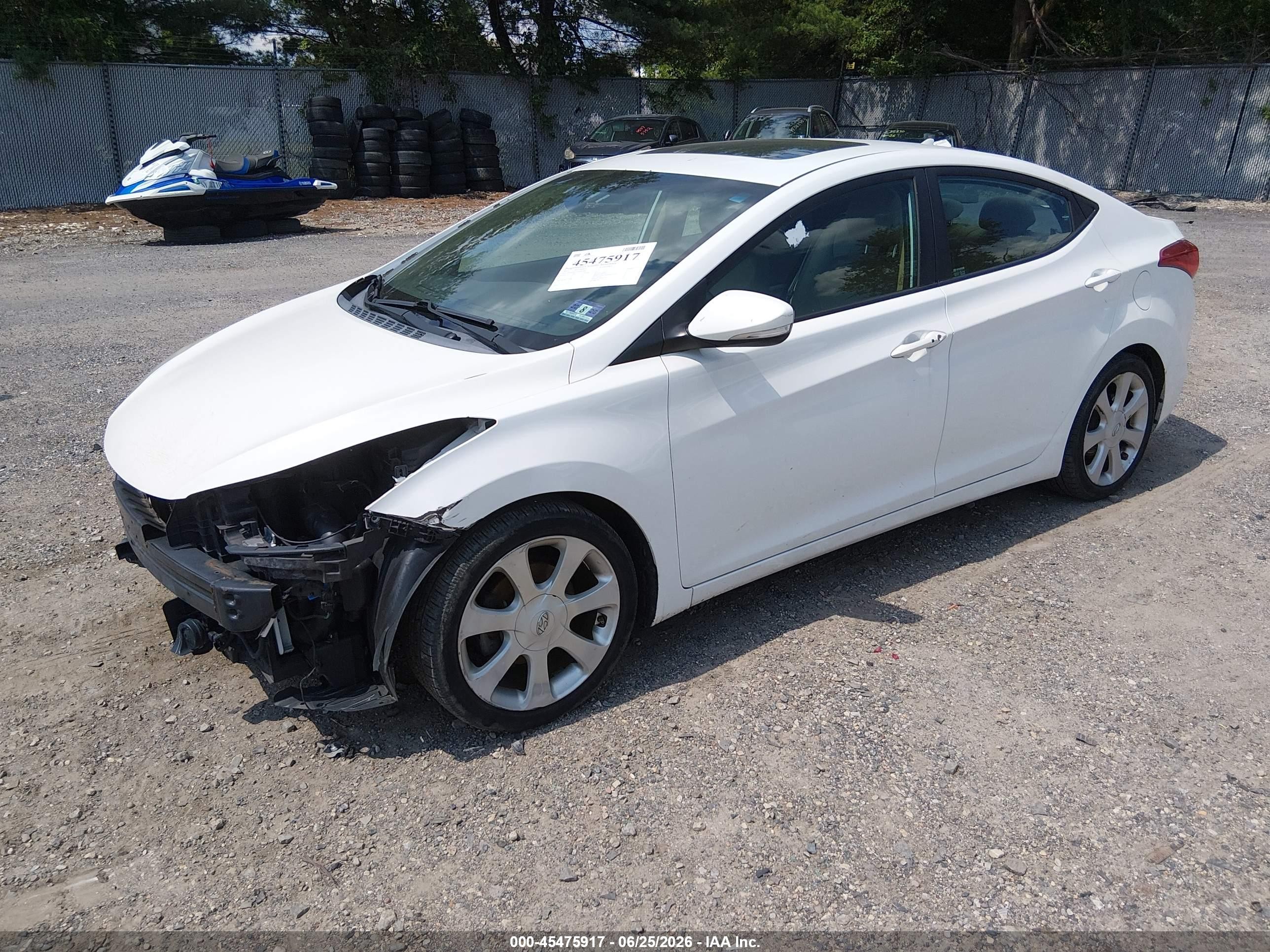 2013 Hyundai Elantra Limited White vin: 5NPDH4AE6DH433083