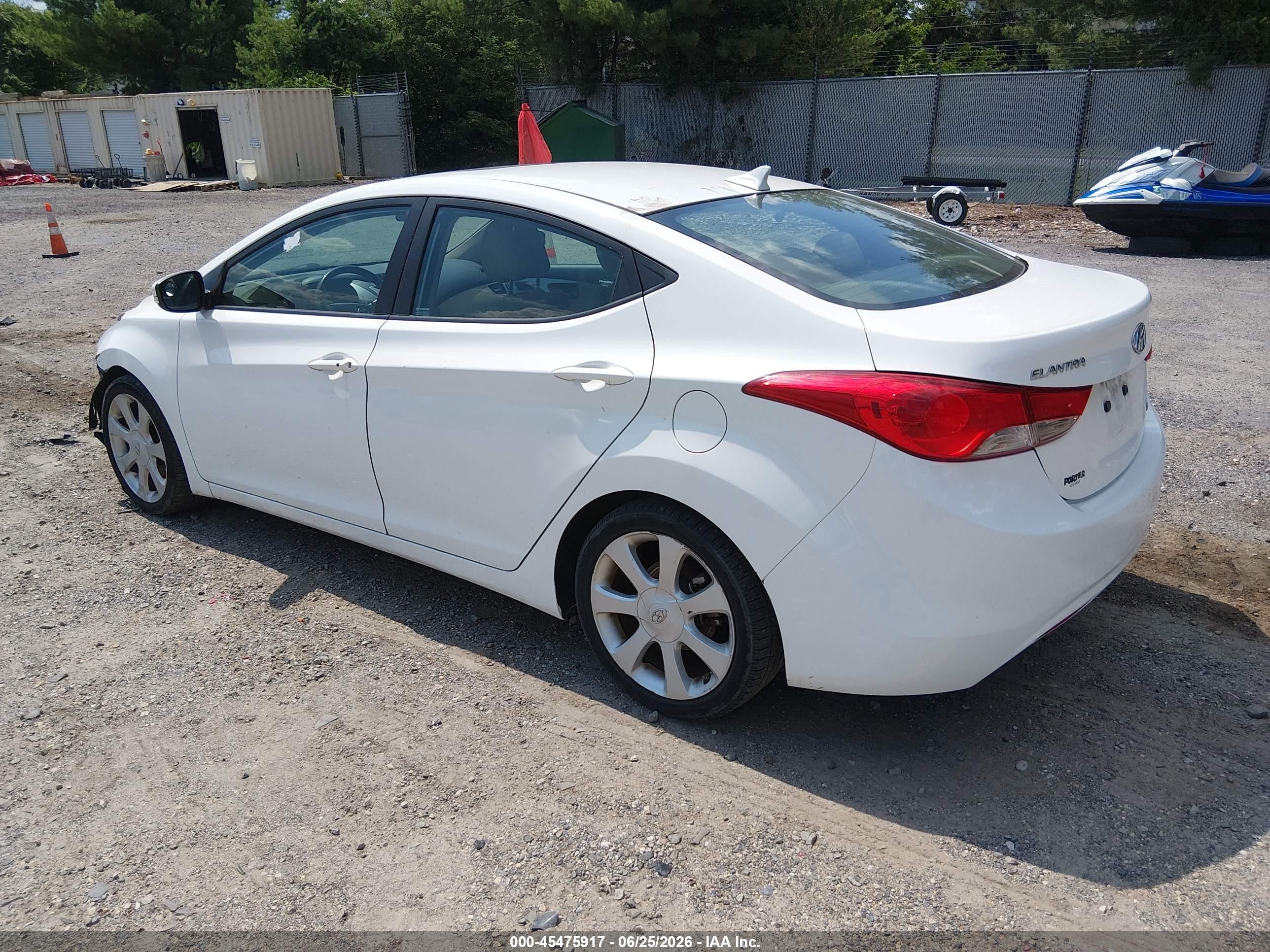 2013 Hyundai Elantra Limited White vin: 5NPDH4AE6DH433083