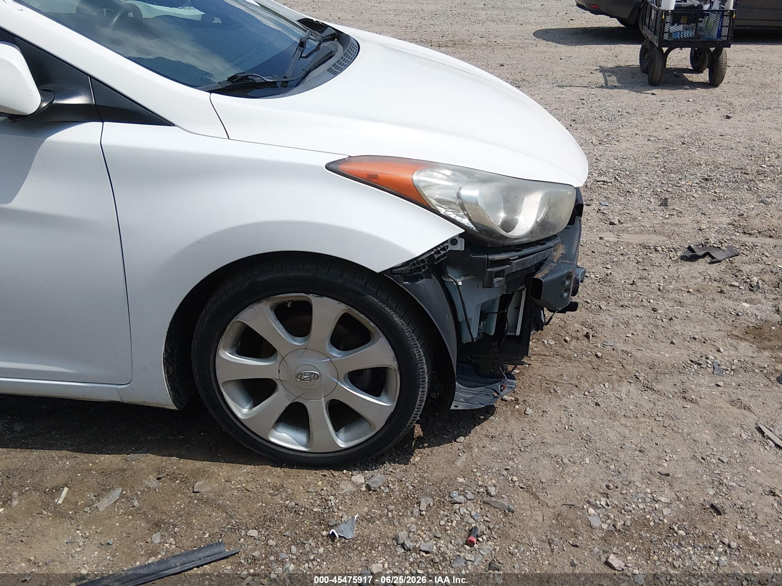 2013 Hyundai Elantra Limited White vin: 5NPDH4AE6DH433083
