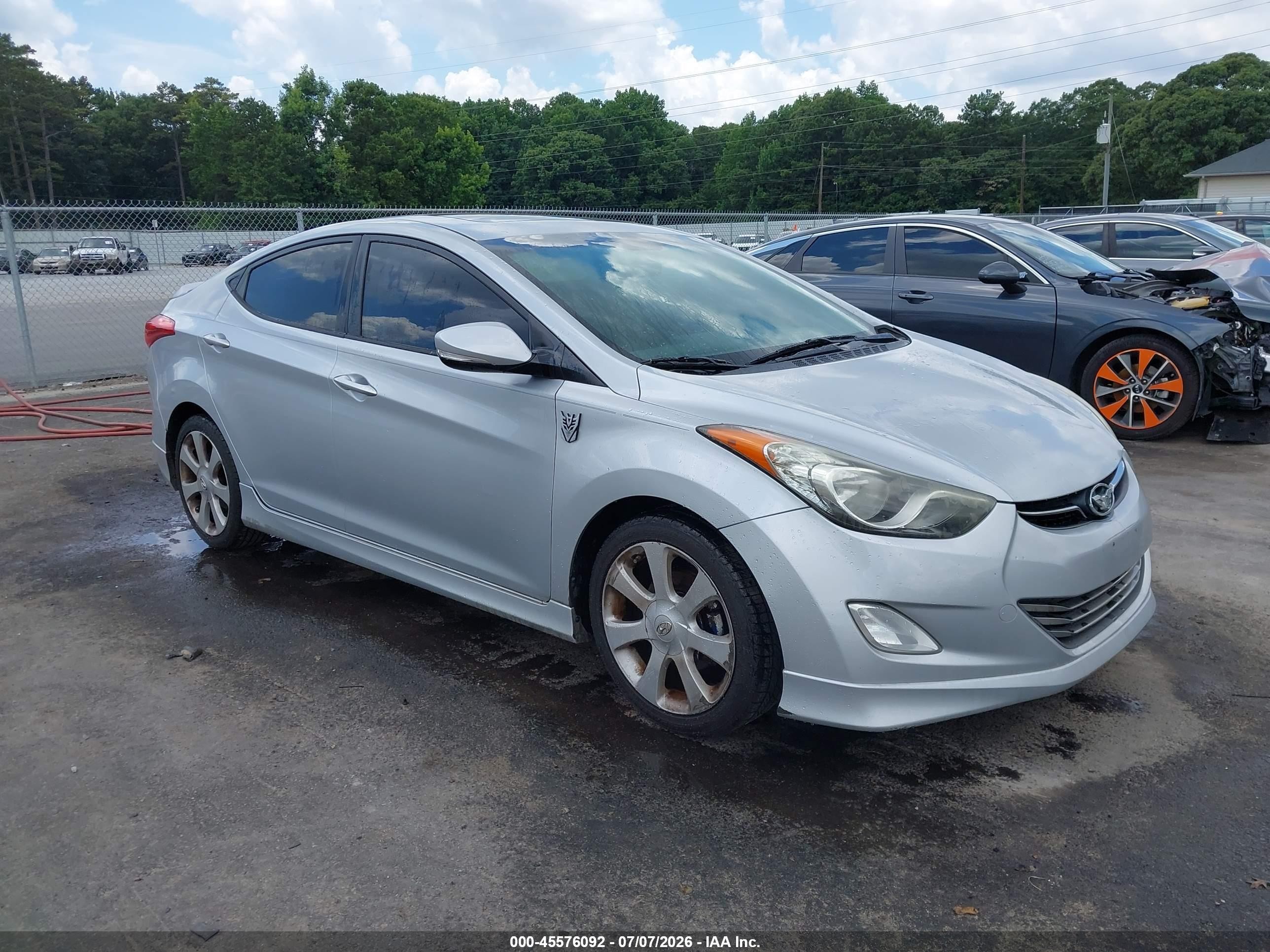 2013 Hyundai Elantra Limited Silver vin: 5NPDH4AE6DH451423