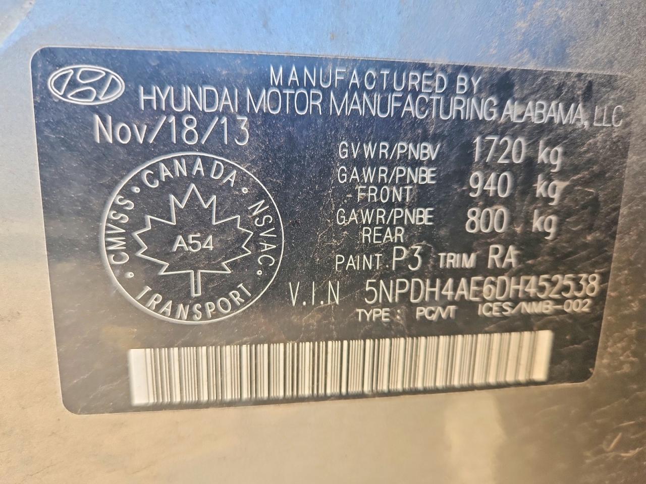 2013 Hyundai Elantra Gls Gray vin: 5NPDH4AE6DH452538