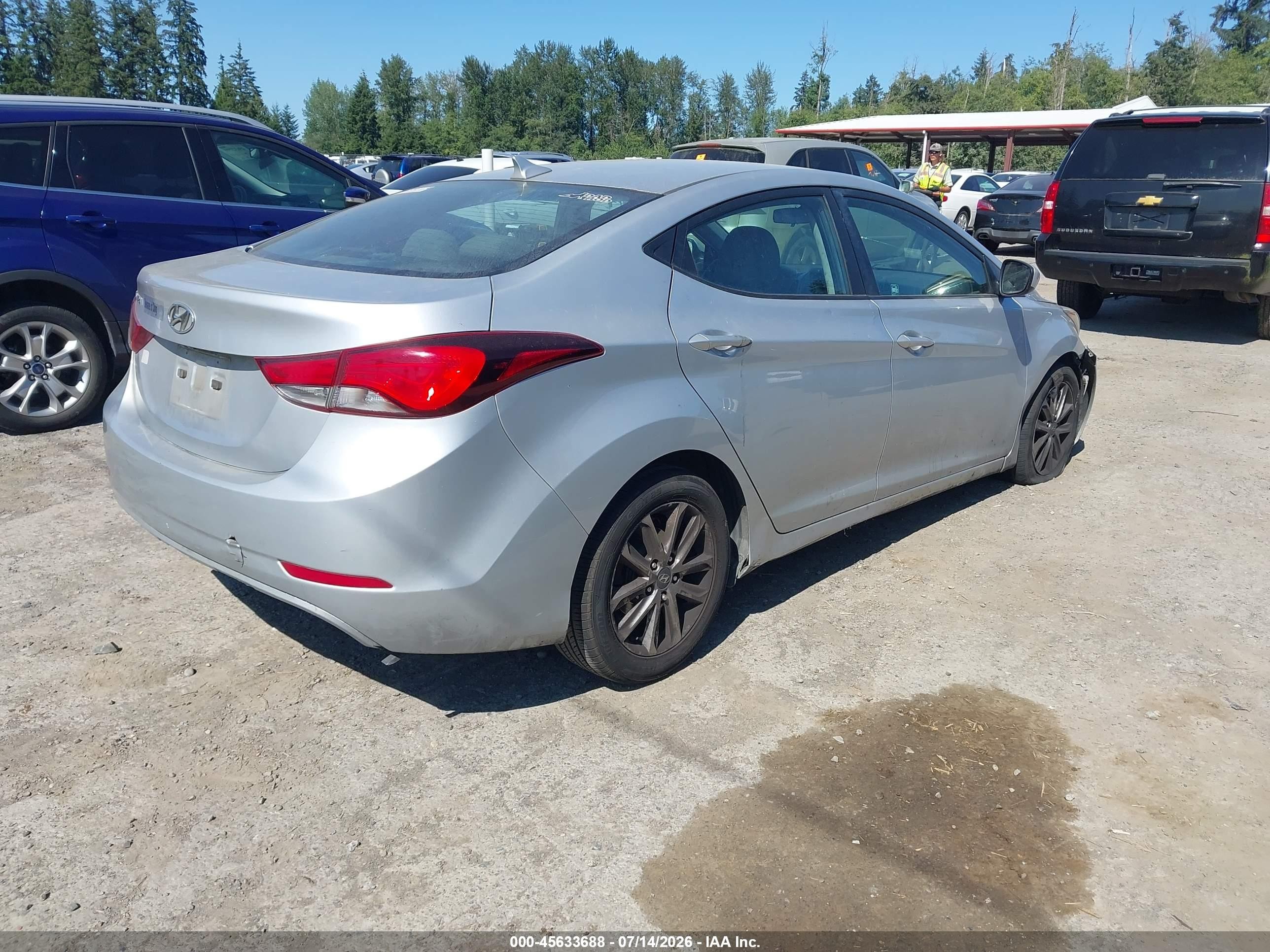 2014 Hyundai Elantra Se Silver vin: 5NPDH4AE6EH466019