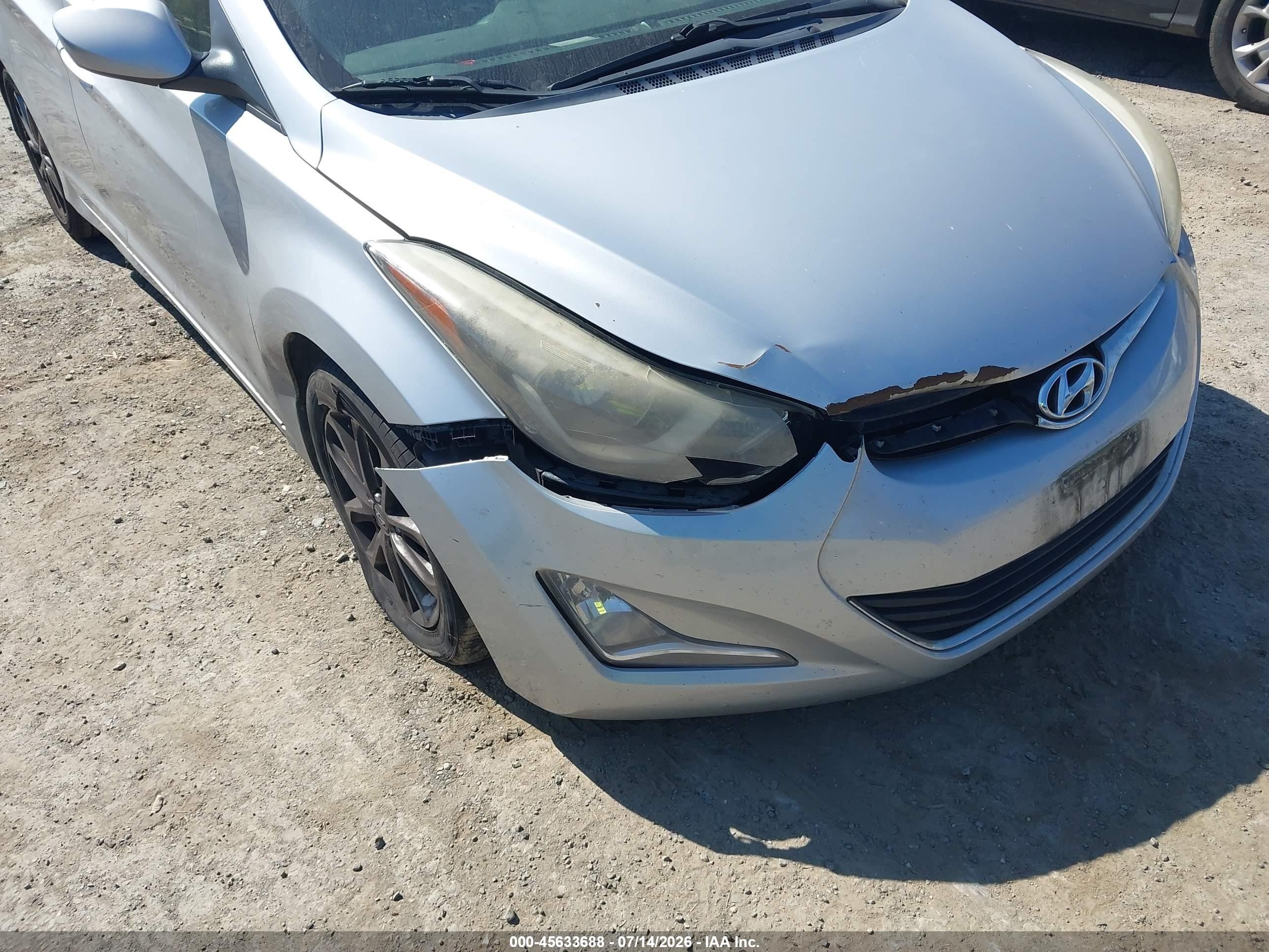 2014 Hyundai Elantra Se Silver vin: 5NPDH4AE6EH466019