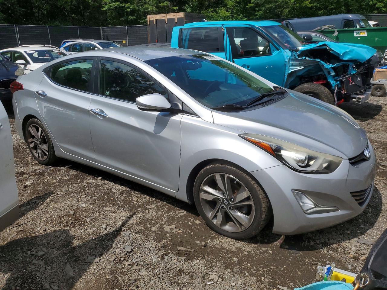 2014 Hyundai Elantra Limited Silver vin: 5NPDH4AE6EH478445