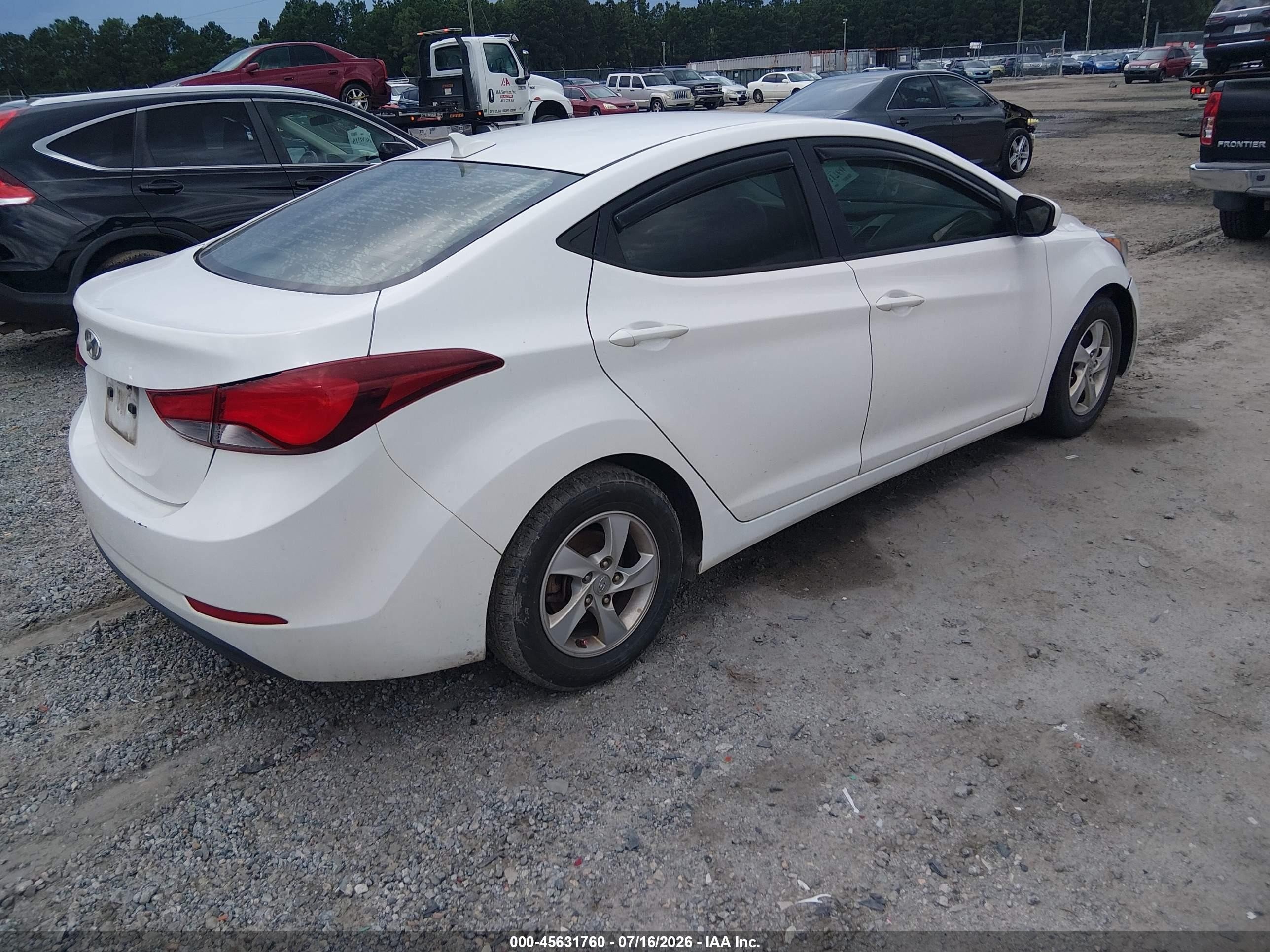 2014 Hyundai Elantra Se White vin: 5NPDH4AE6EH480681
