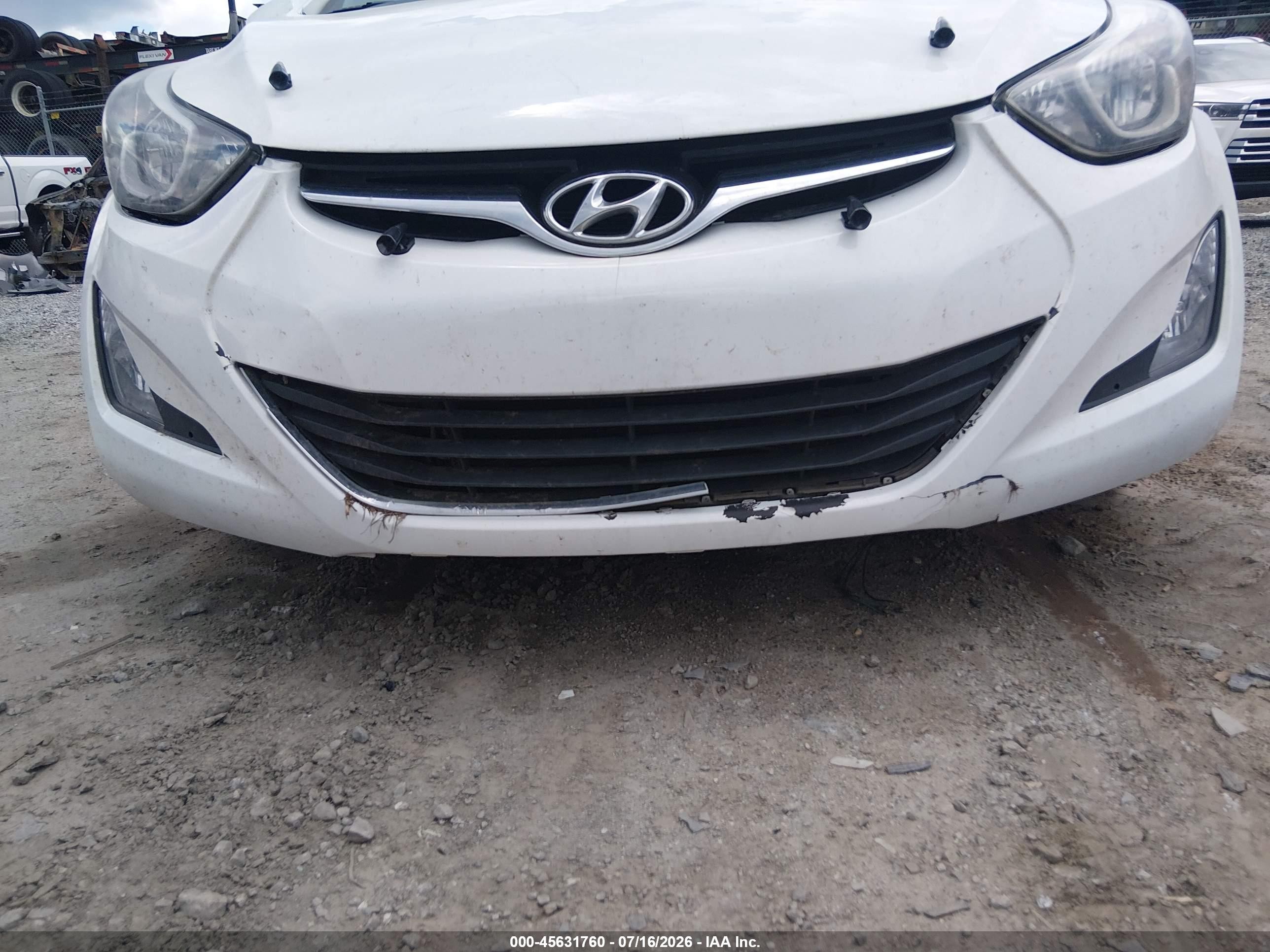 2014 Hyundai Elantra Se White vin: 5NPDH4AE6EH480681