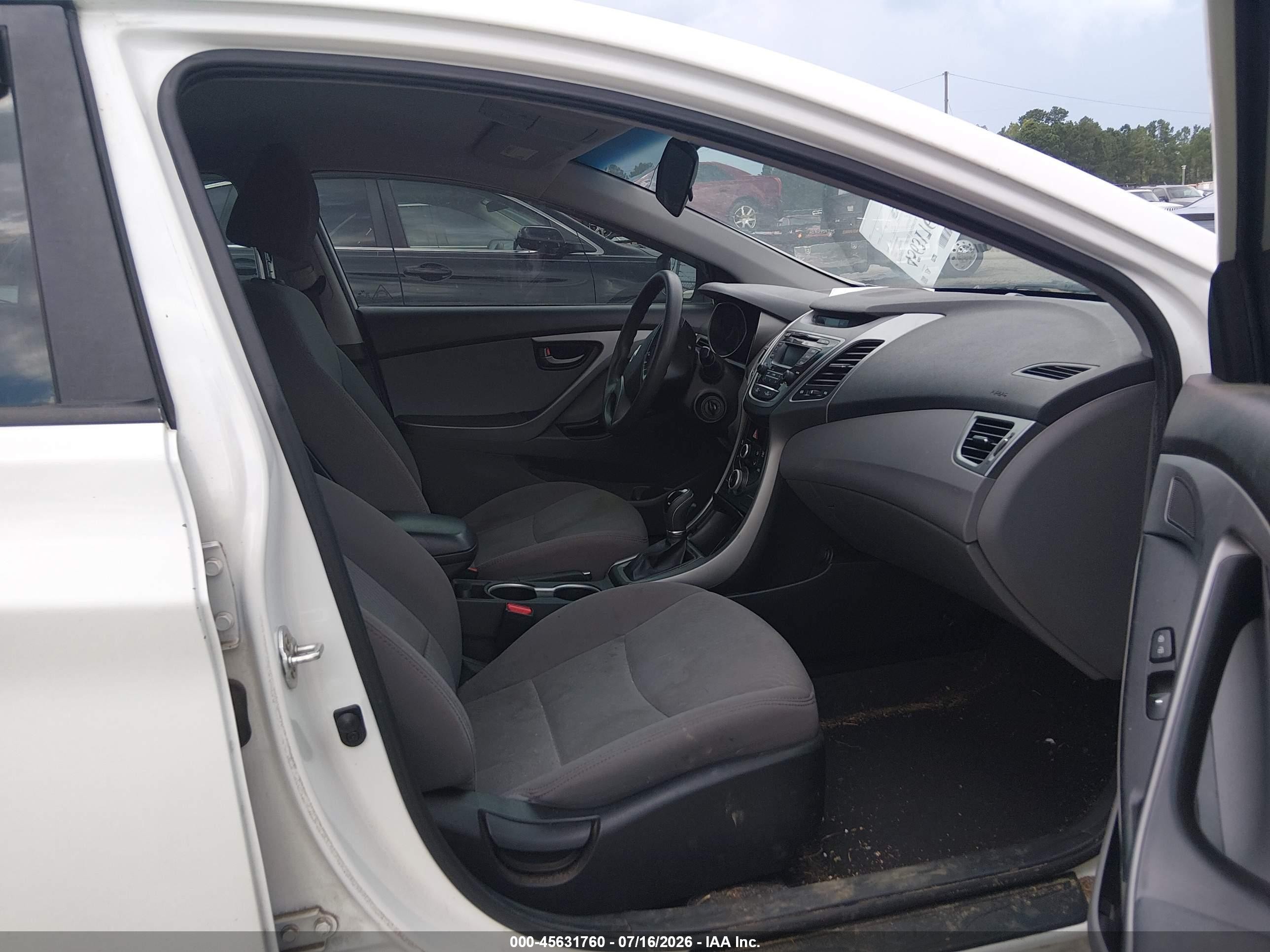 2014 Hyundai Elantra Se White vin: 5NPDH4AE6EH480681