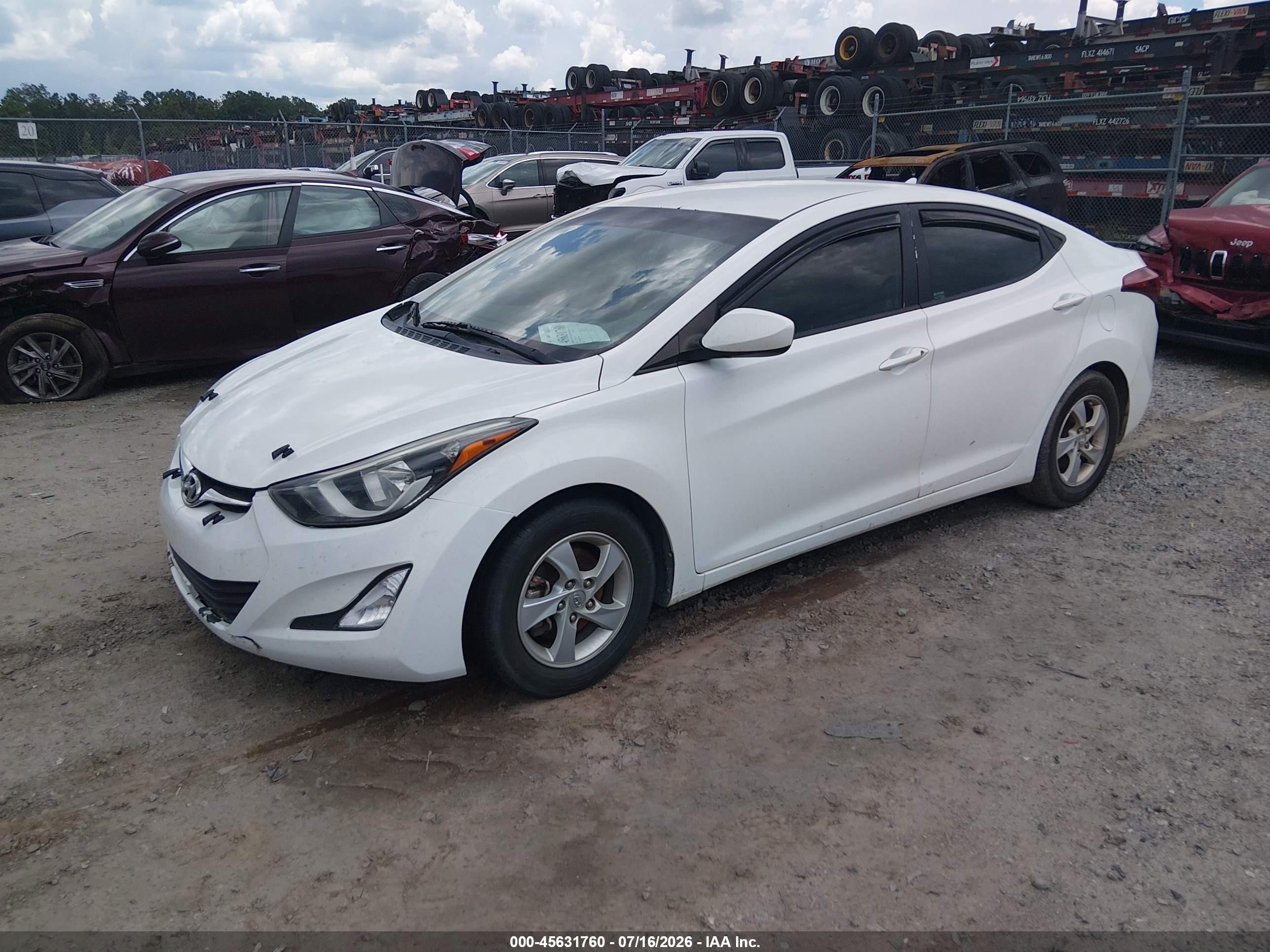 2014 Hyundai Elantra Se White vin: 5NPDH4AE6EH480681