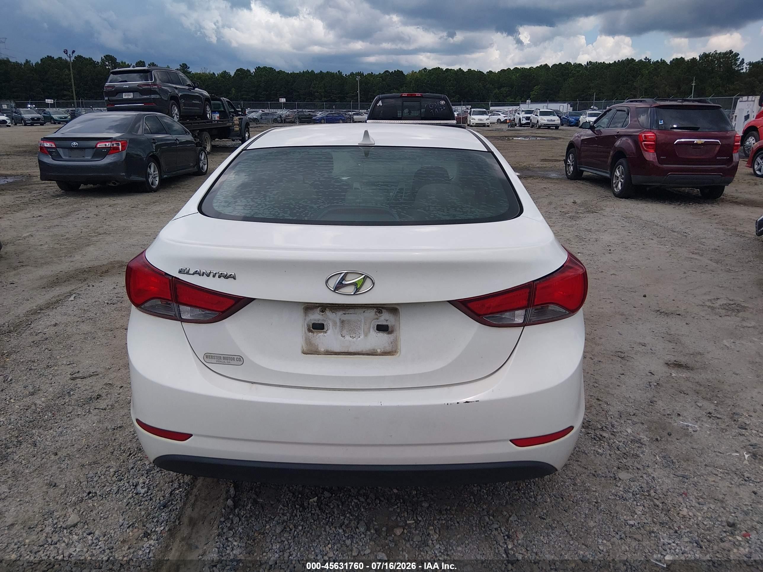 2014 Hyundai Elantra Se White vin: 5NPDH4AE6EH480681