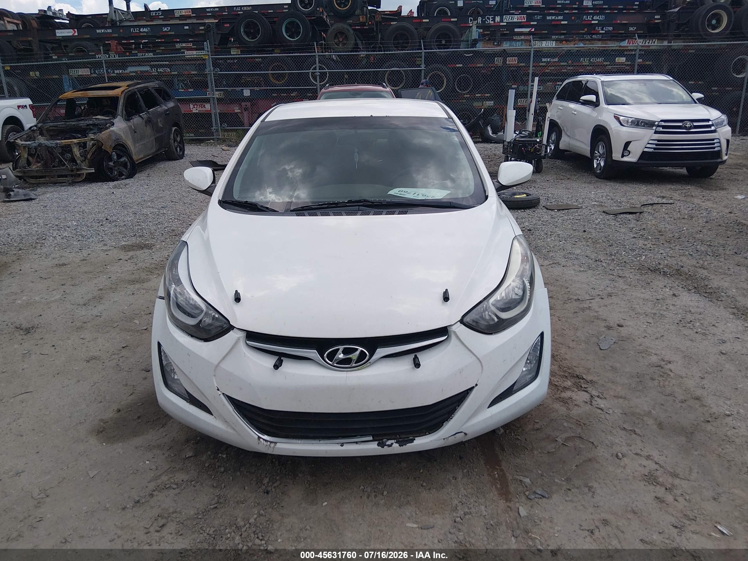 2014 Hyundai Elantra Se White vin: 5NPDH4AE6EH480681