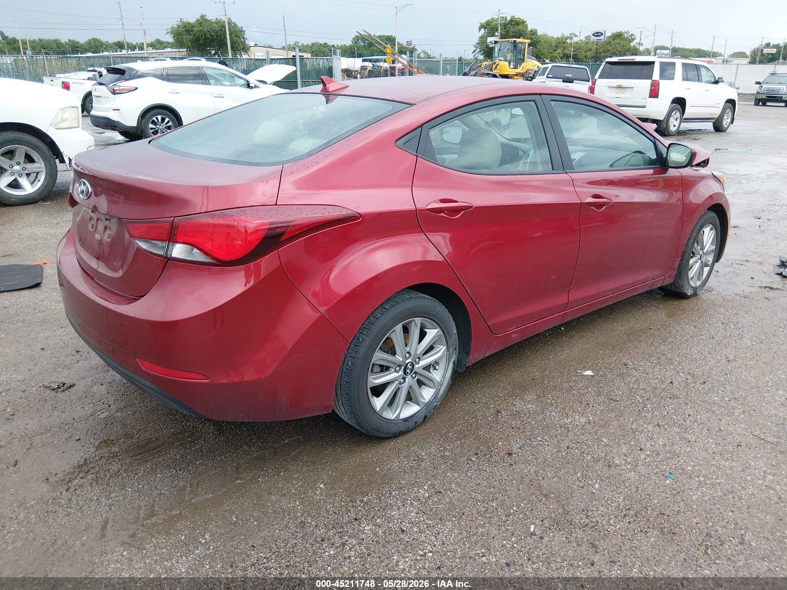 2014 Hyundai Elantra Se Red vin: 5NPDH4AE6EH482527