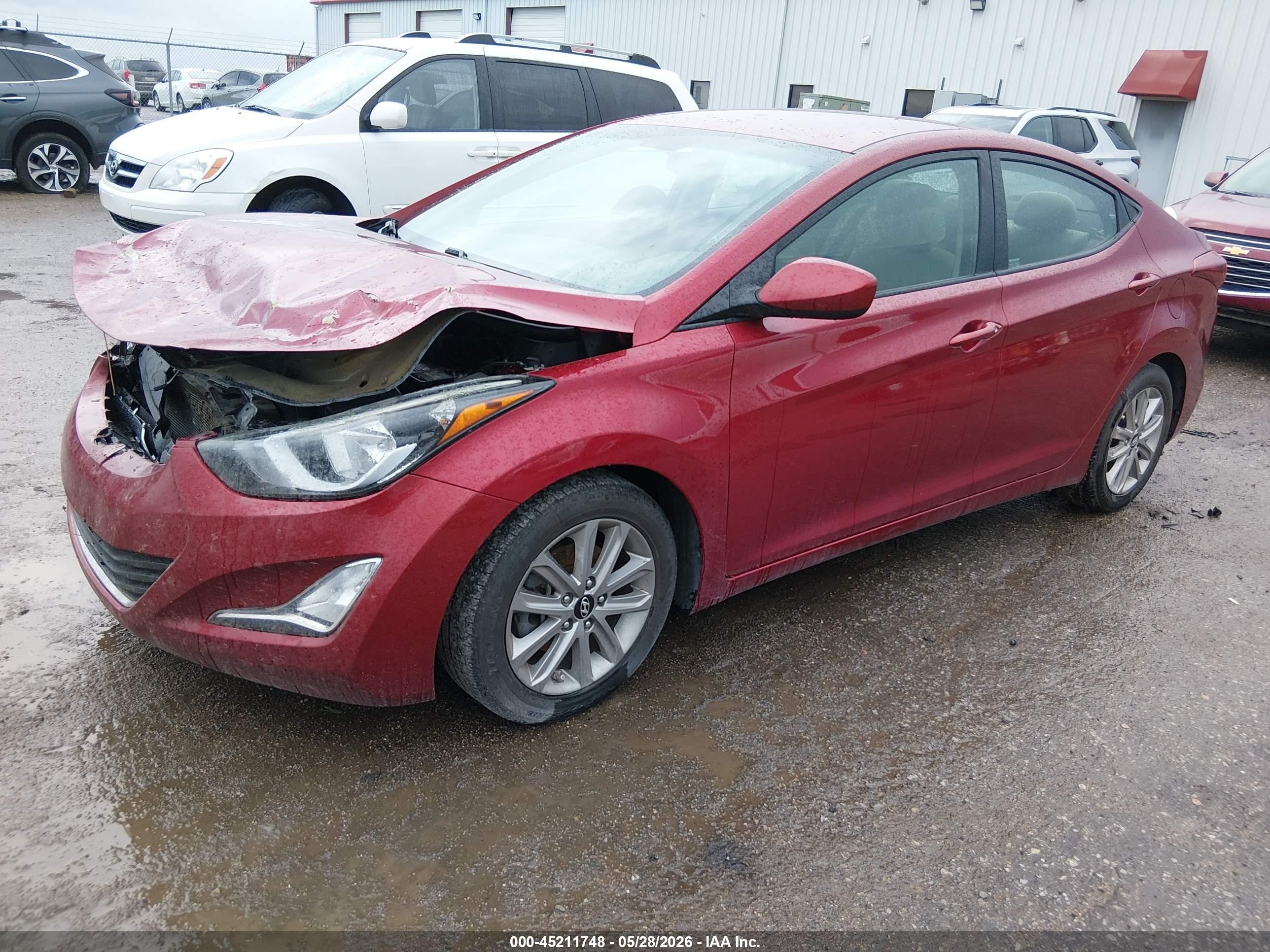 2014 Hyundai Elantra Se Red vin: 5NPDH4AE6EH482527