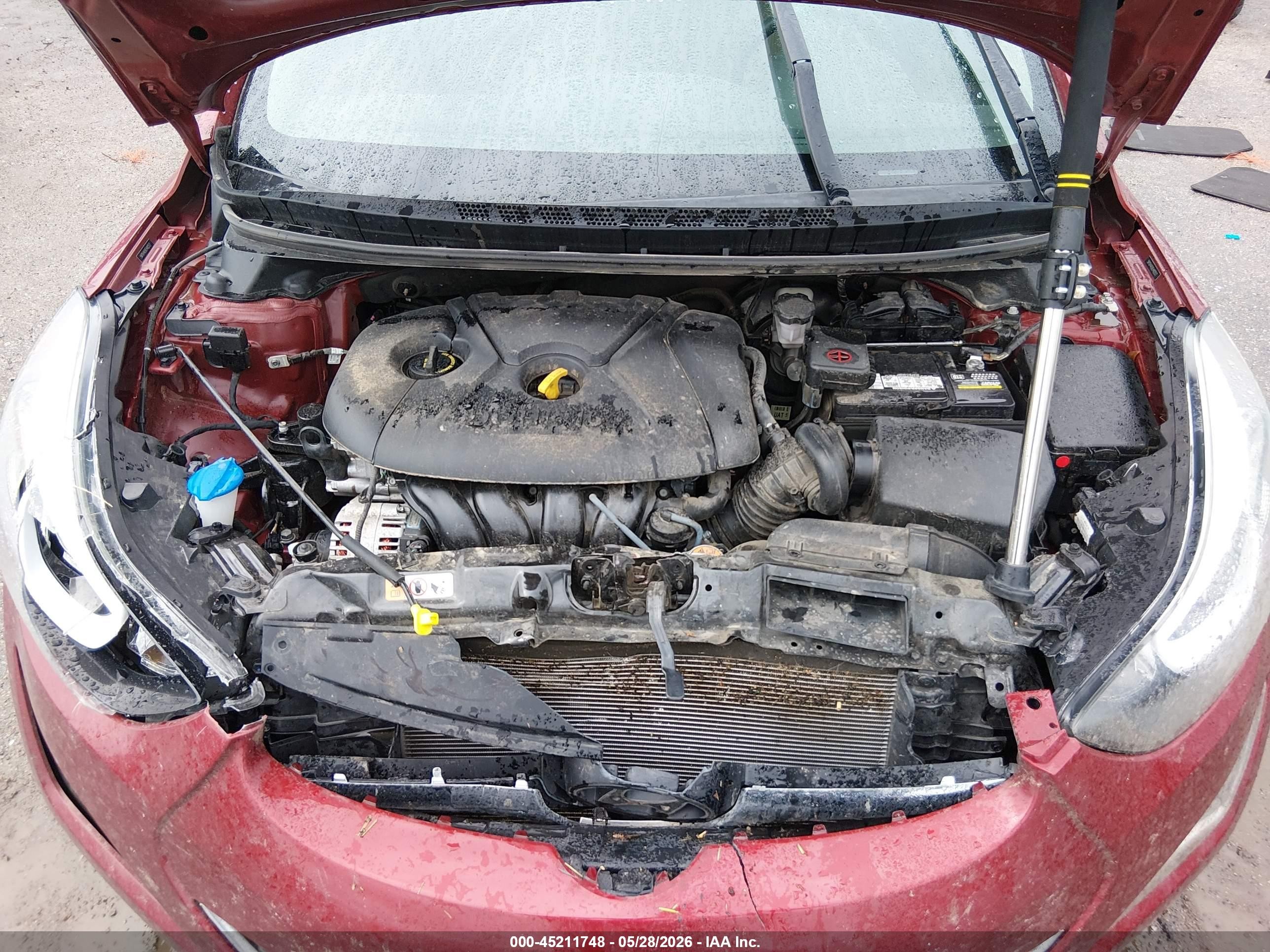 2014 Hyundai Elantra Se Red vin: 5NPDH4AE6EH482527