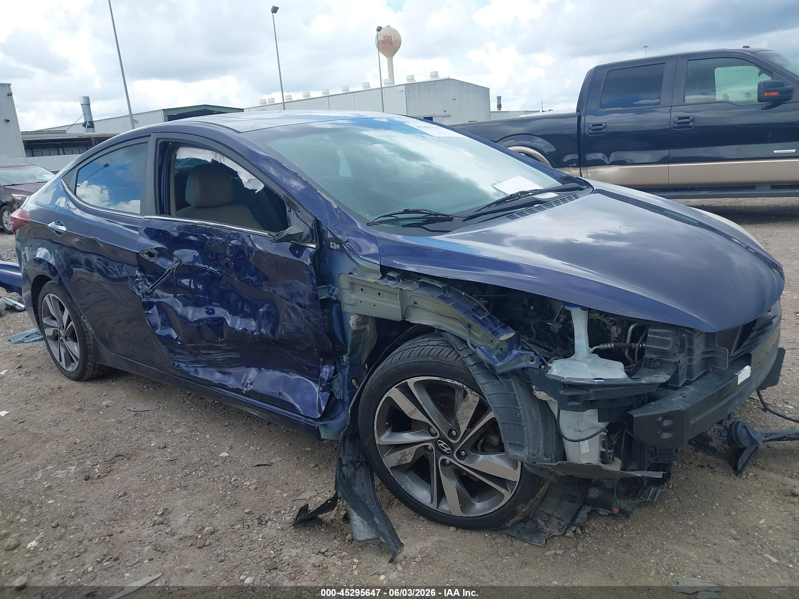 2014 Hyundai Elantra Limited Blue vin: 5NPDH4AE6EH483404